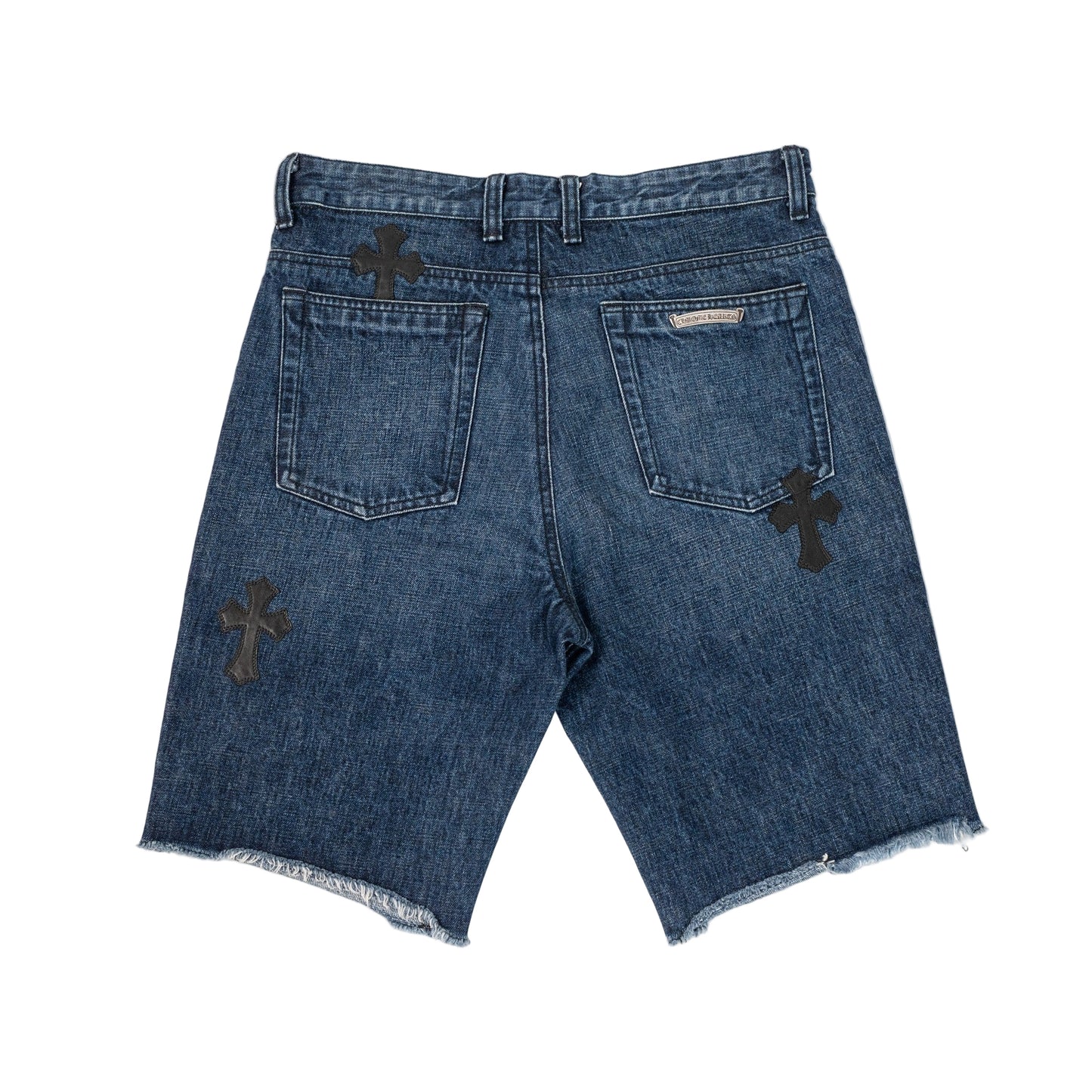 Denim Black Cross Patch Shorts