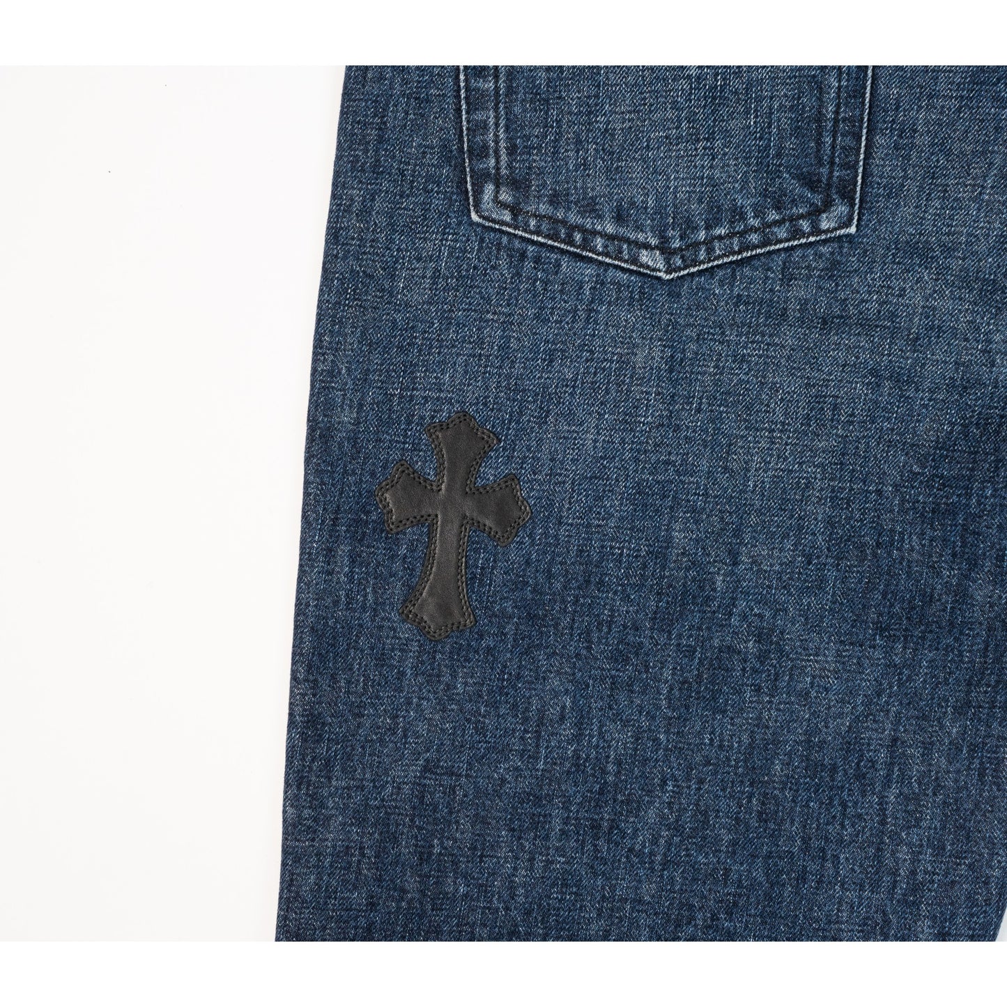 Denim Black Cross Patch Shorts