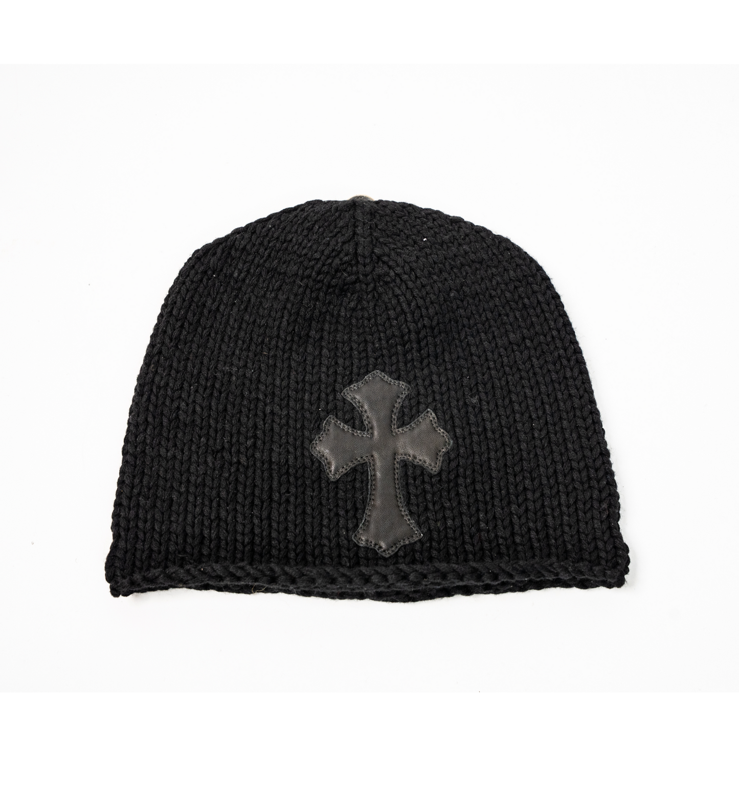 Wool Knit Cross Patch Beanie