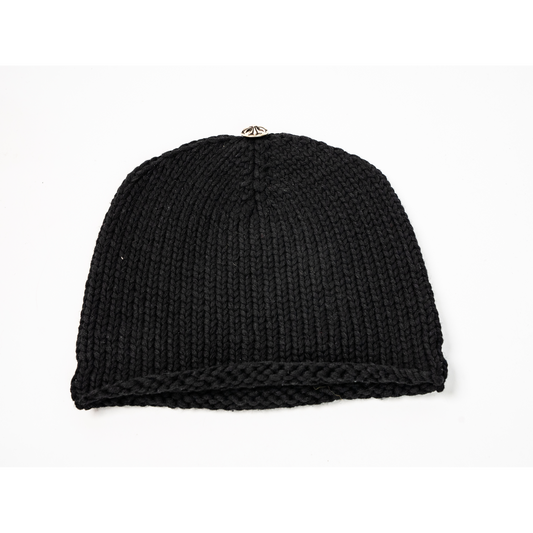 Wool Knit Cross Patch Beanie