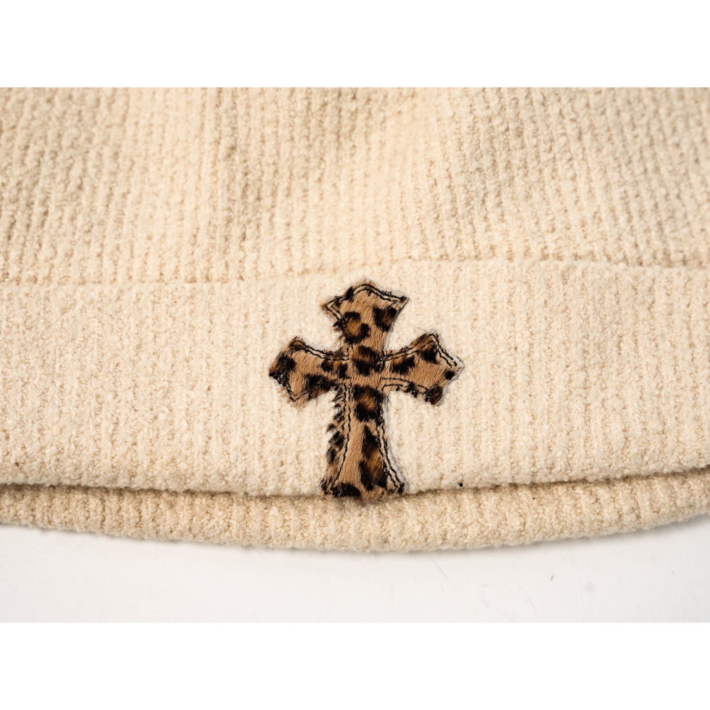 Cheetah Cross Patch Beanie 'Cream'