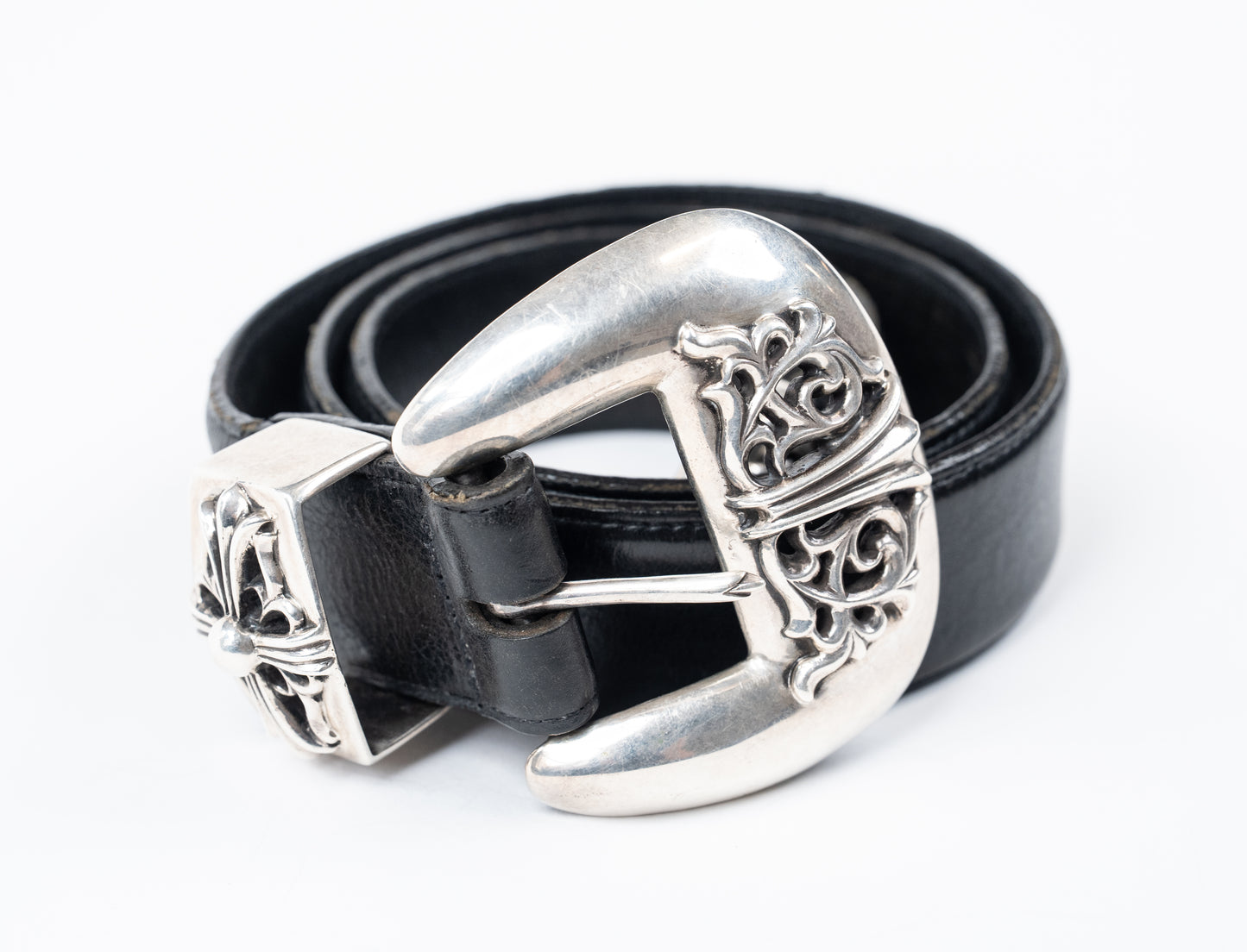 Silver Vine Floral Three-Piece Belt