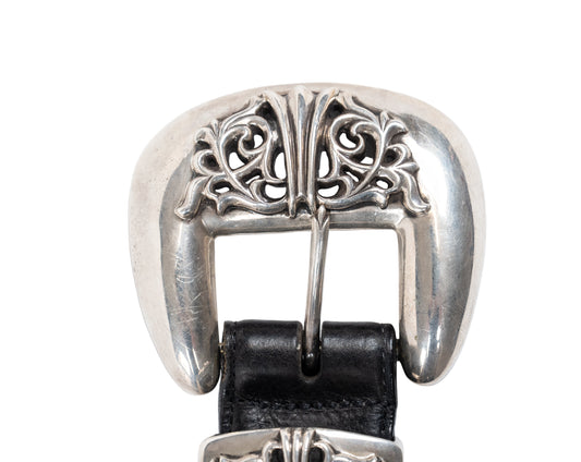 Silver Vine Floral Three-Piece Belt