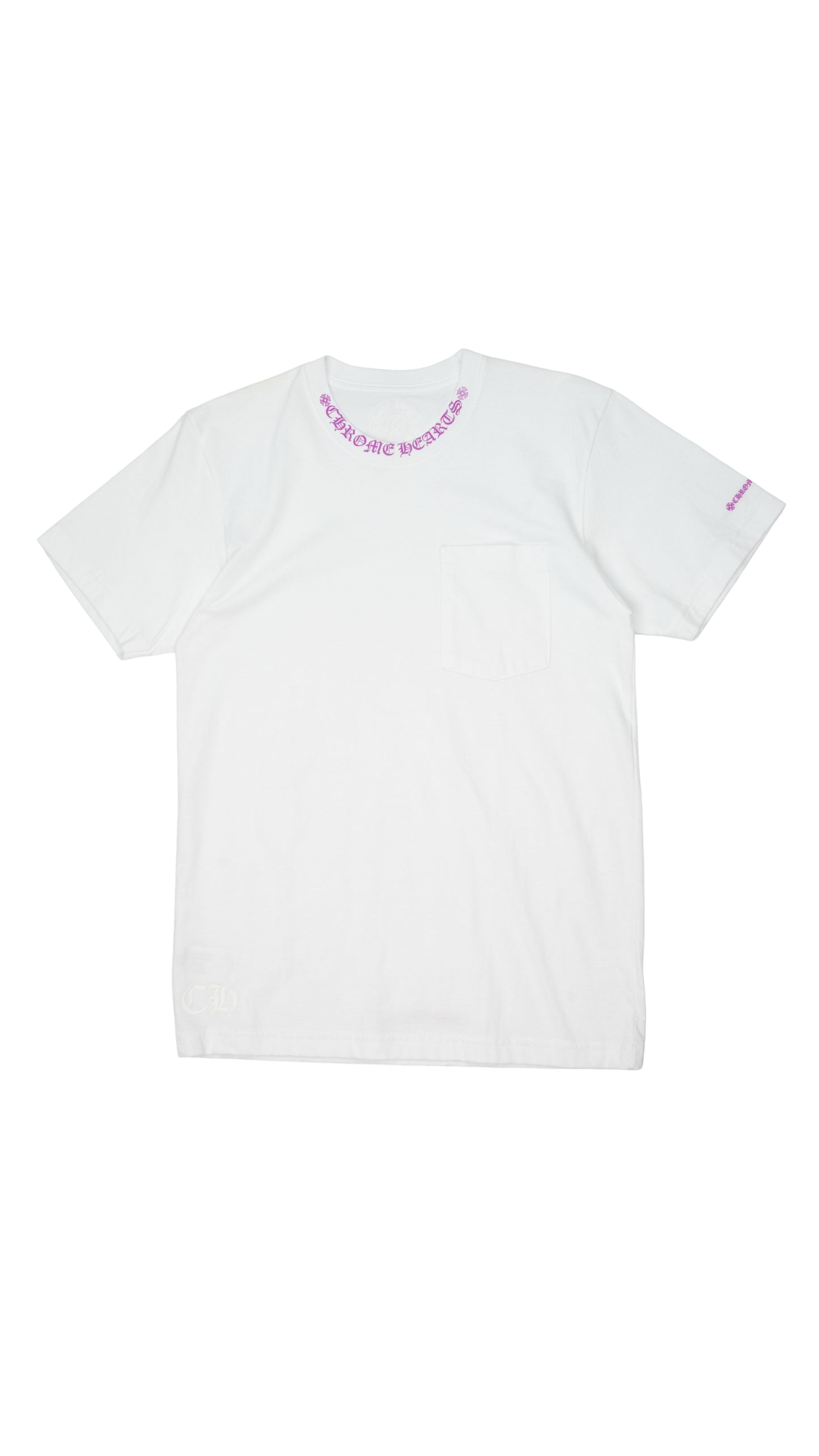 Purple Neck Logo T-Shirt 'White'