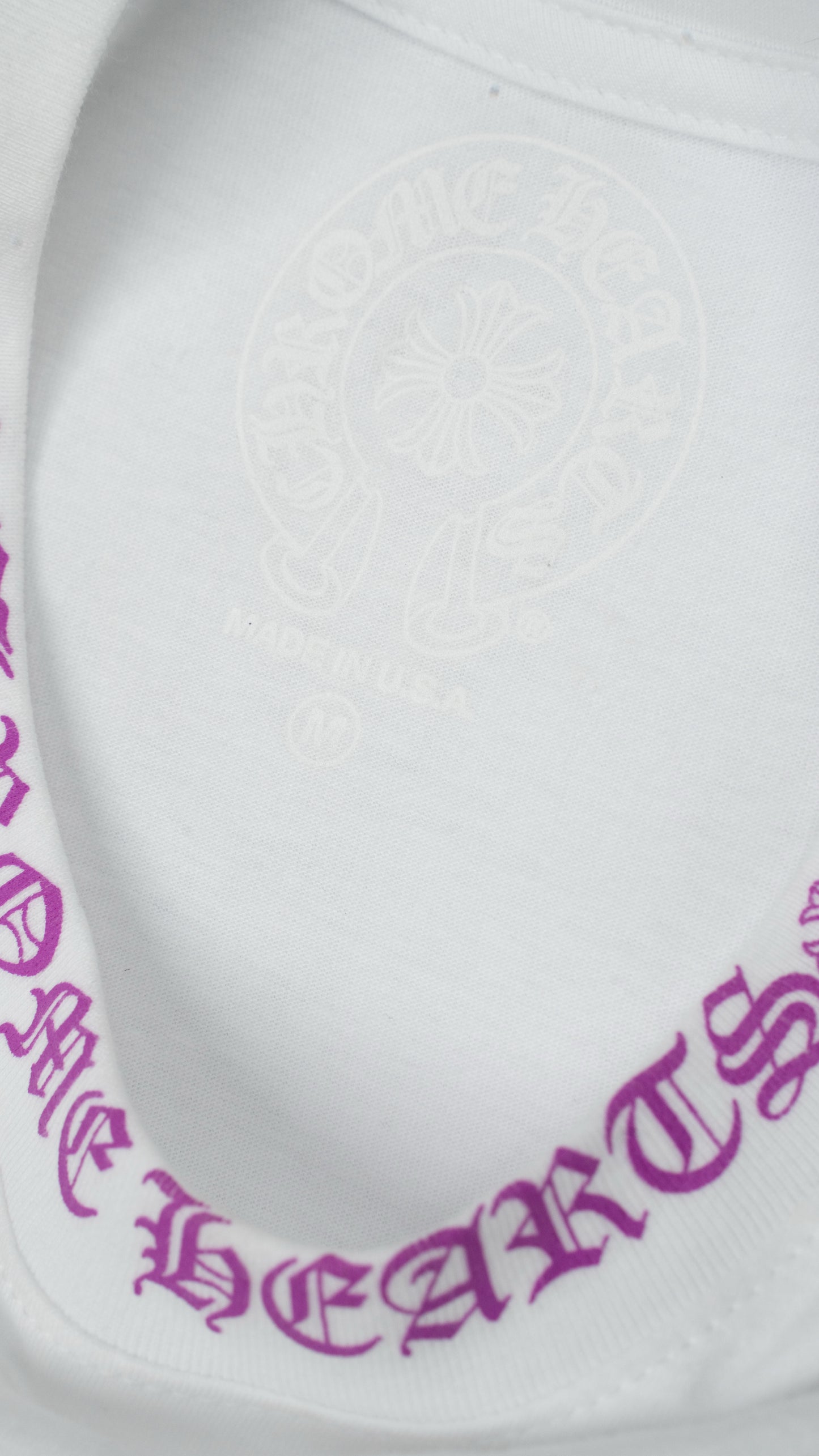 Purple Neck Logo T-Shirt 'White'