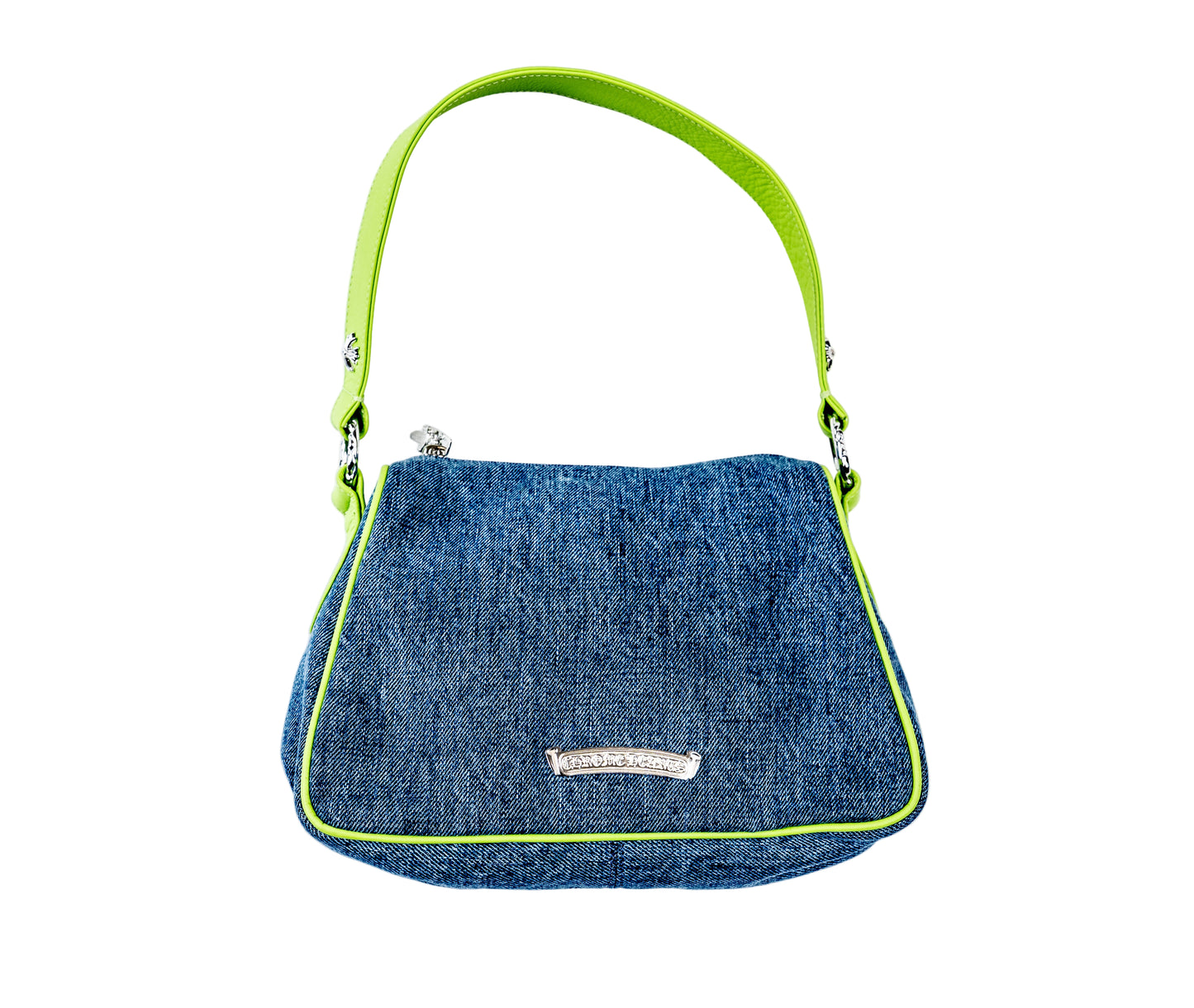 Miami Art Basel Multi-Color Patch Denim Cross Patch Nugget Bag