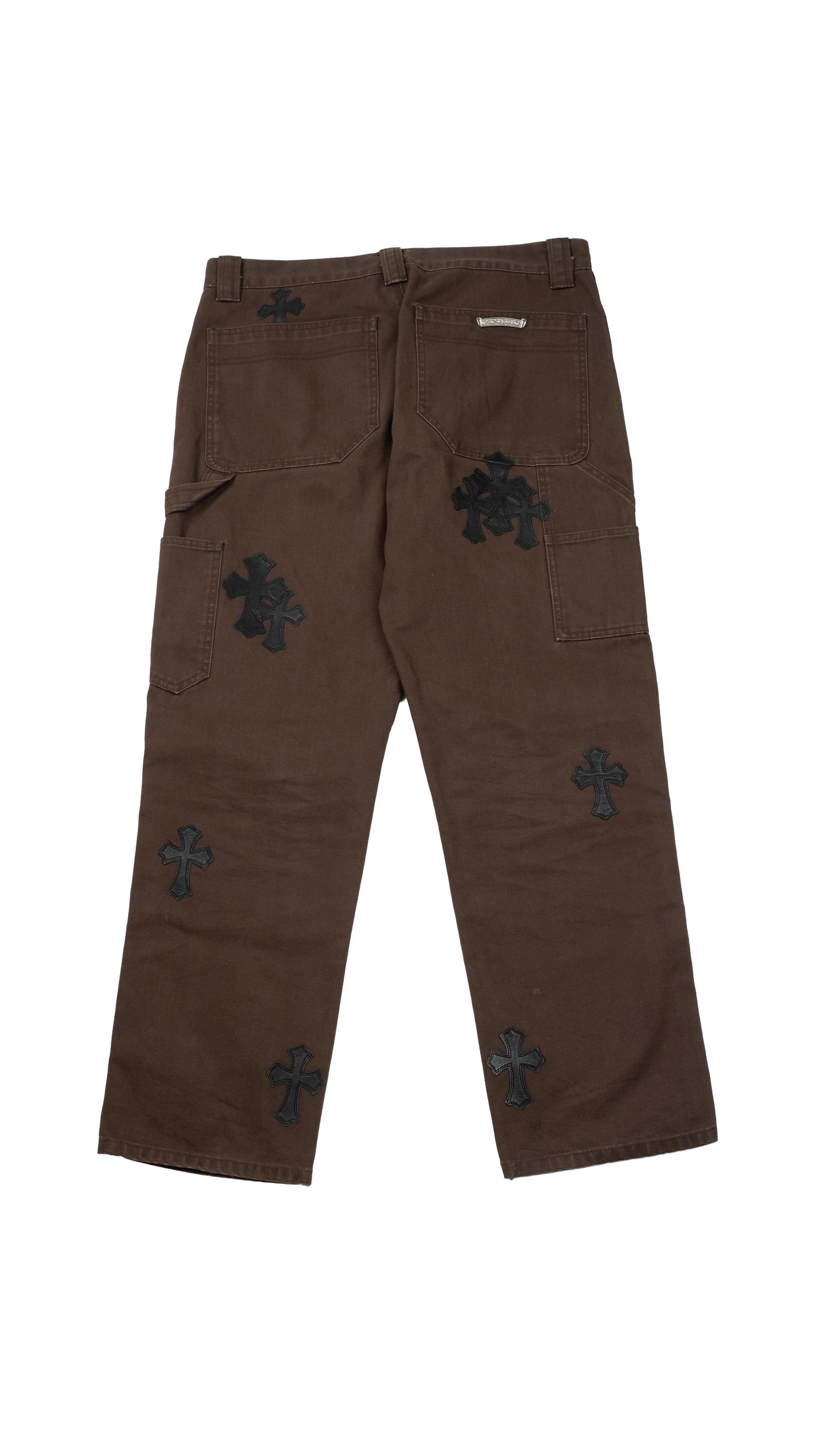 Brown Double Knee Black Patch Carpenter Pants