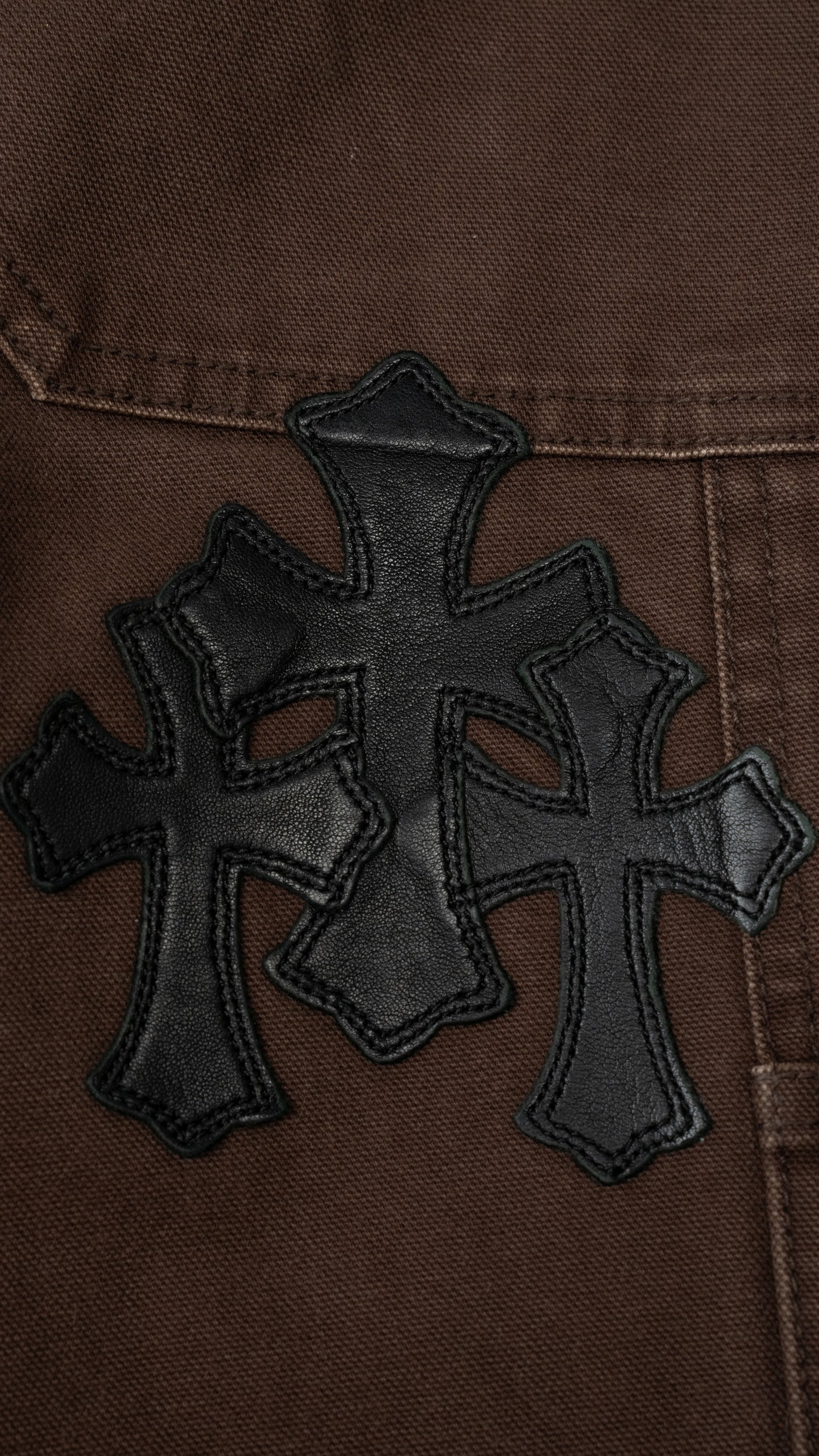 Brown Double Knee Black Patch Carpenter Pants