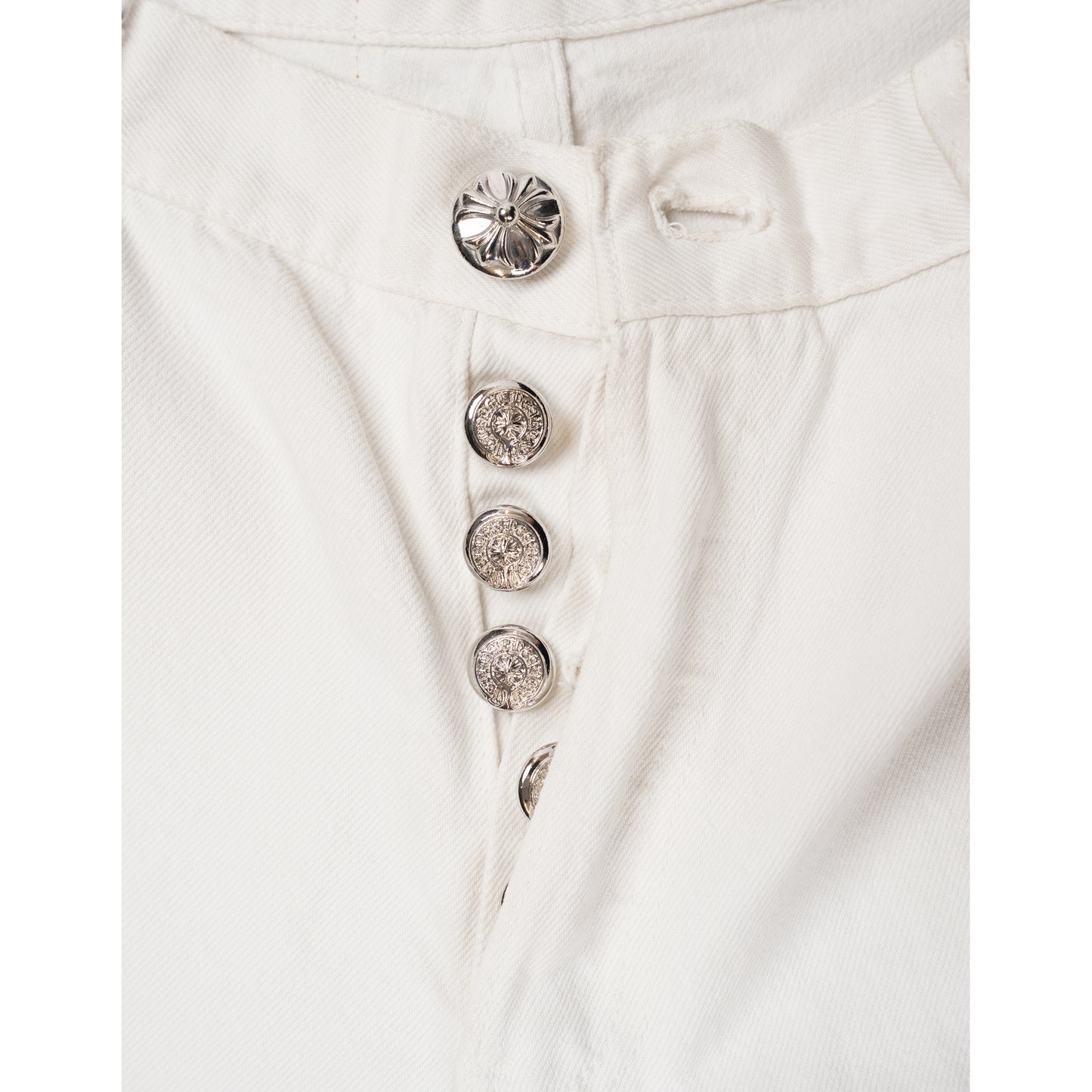 Levi's 501 Leopard Cross Patch White Jeans