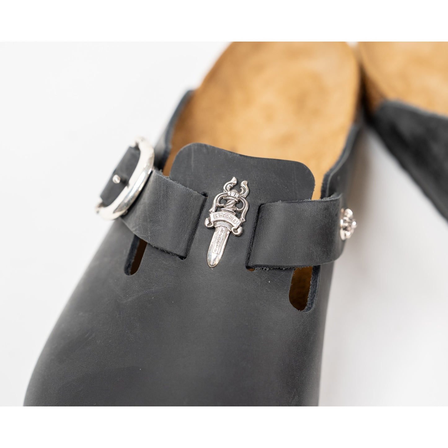 Birkenstock Boston Nubuck Leather Mules 'Black'