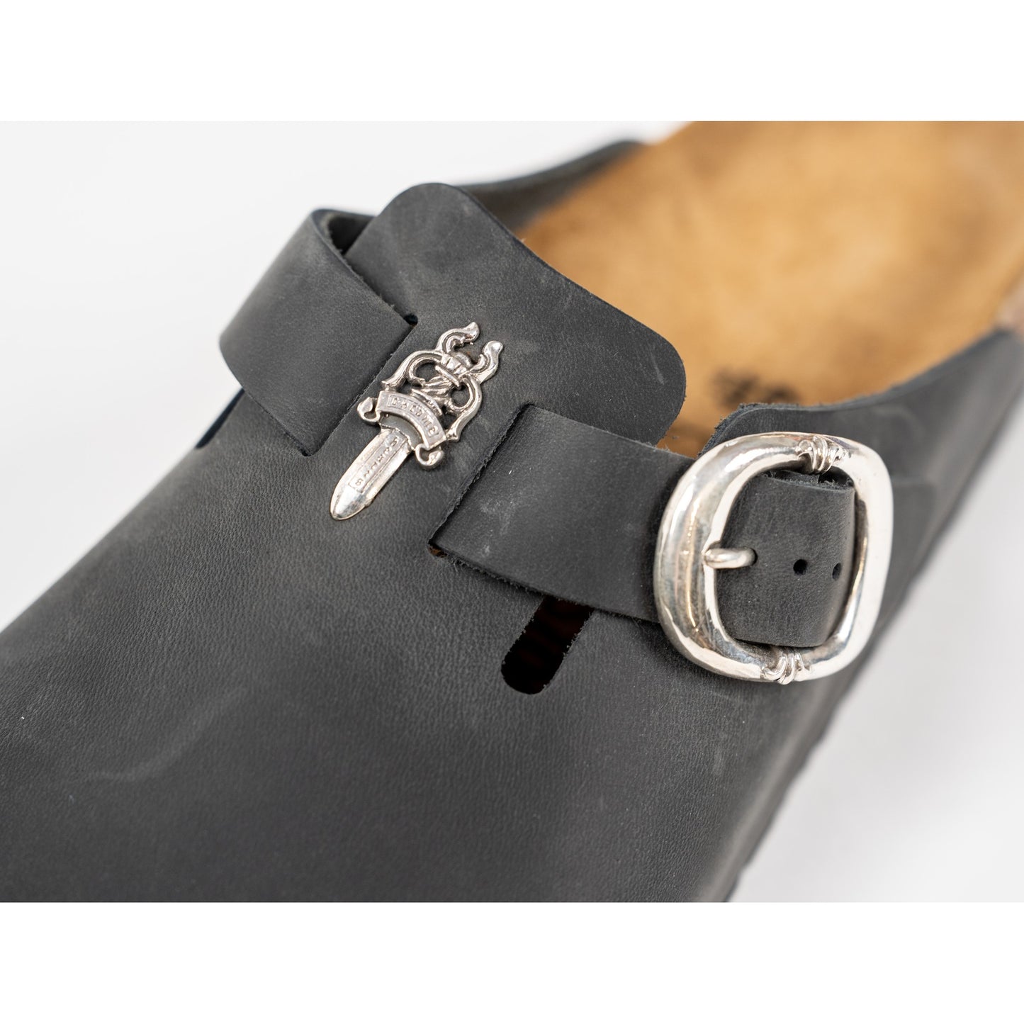 Birkenstock Boston Nubuck Leather Mules 'Black'