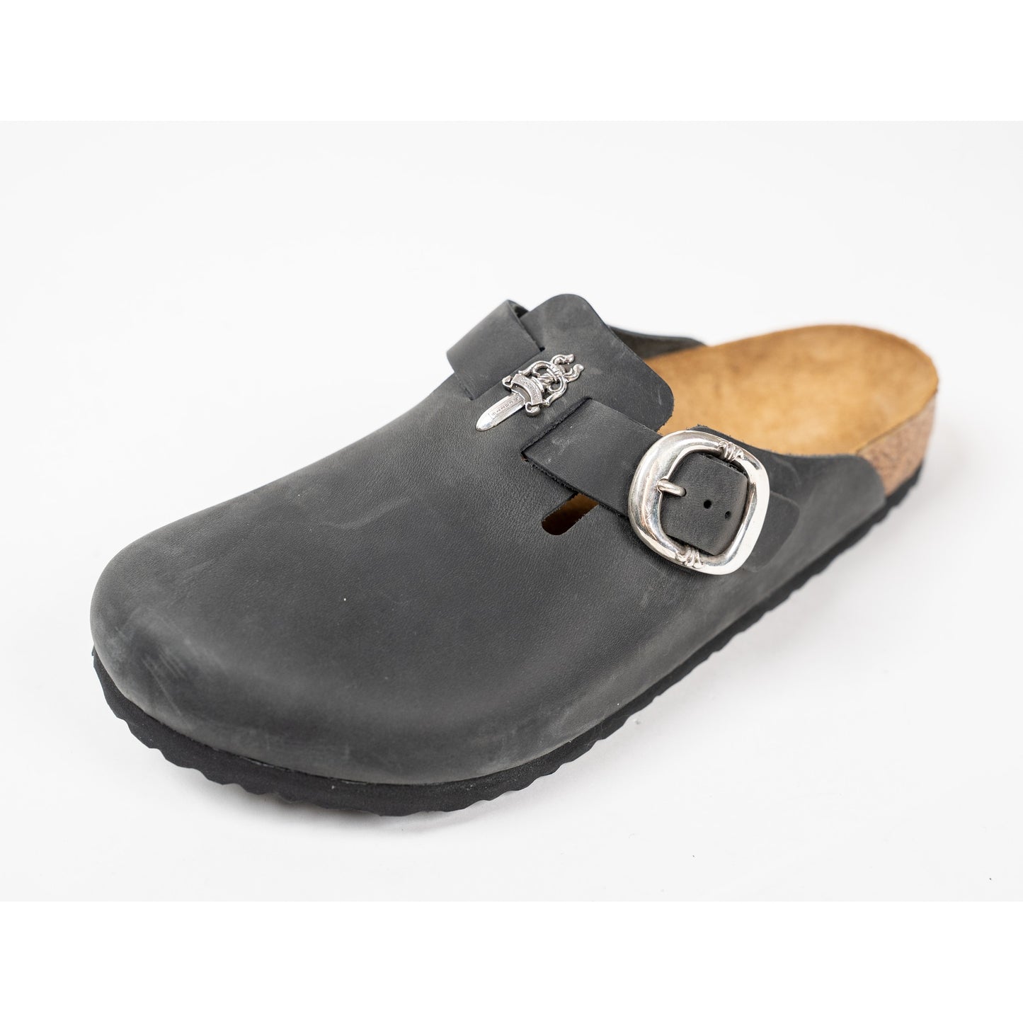 Birkenstock Boston Nubuck Leather Mules 'Black'