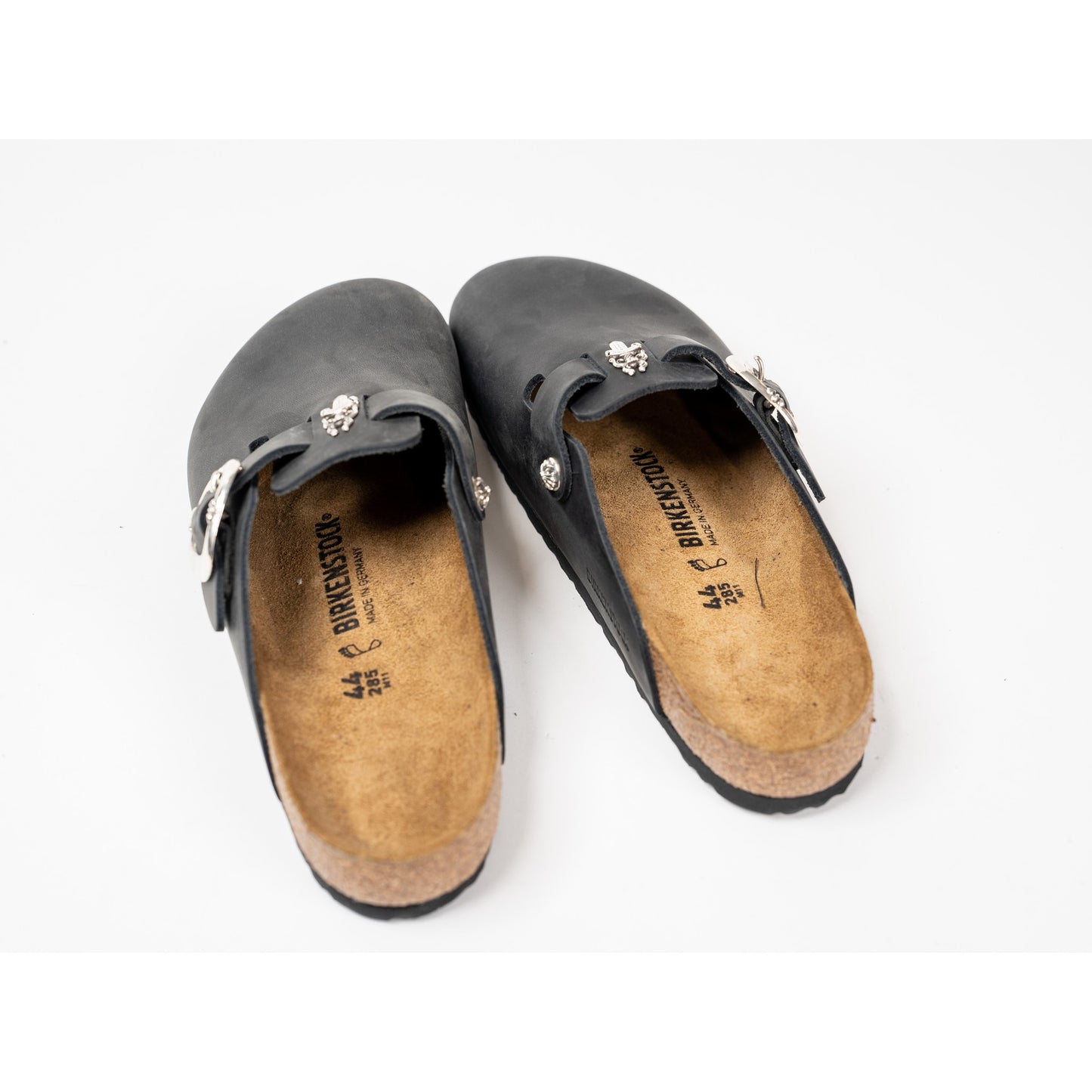 Birkenstock Boston Nubuck Leather Mules 'Black'