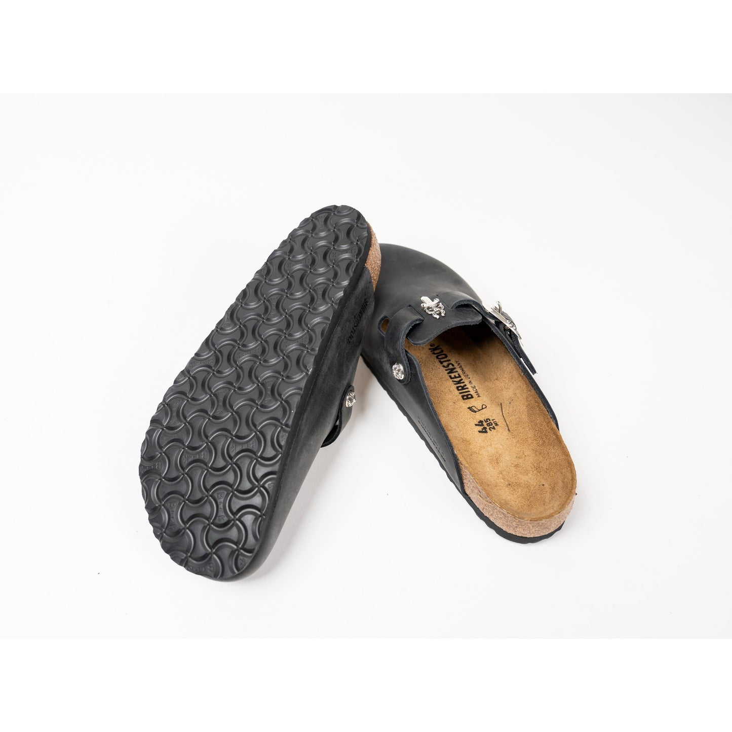 Birkenstock Boston Nubuck Leather Mules 'Black'