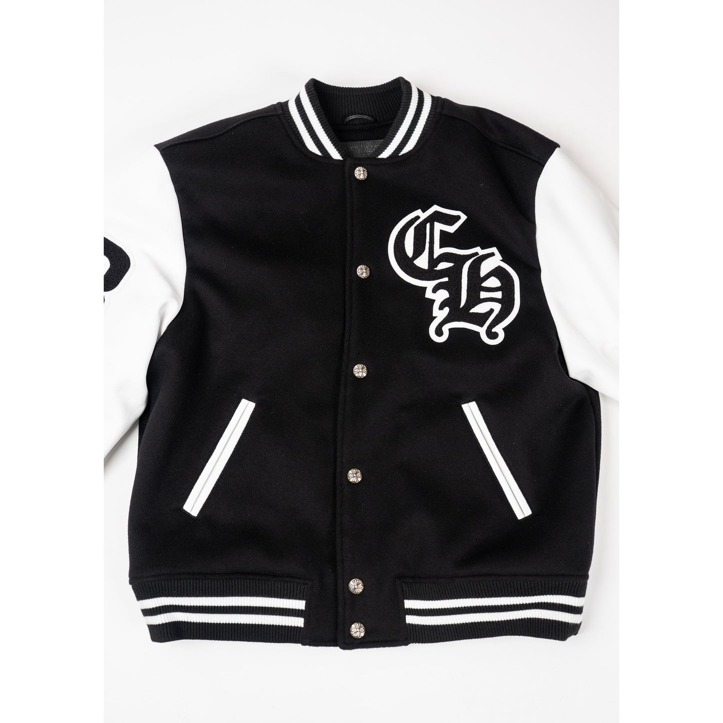 Cashmere and Leather Varsity Jacket
