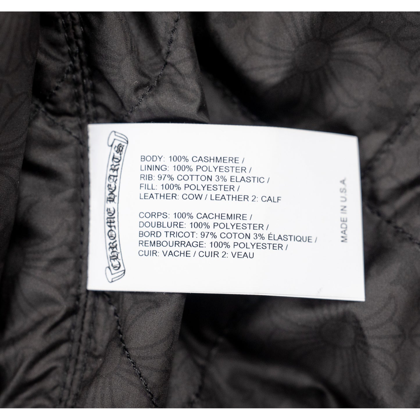 Cashmere and Leather Varsity Jacket