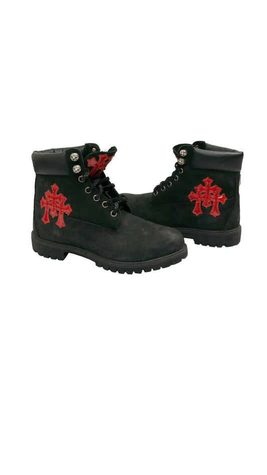 Patent Leather Red Cross Patch Timberland Boots