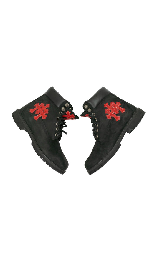 Patent Leather Red Cross Patch Timberland Boots