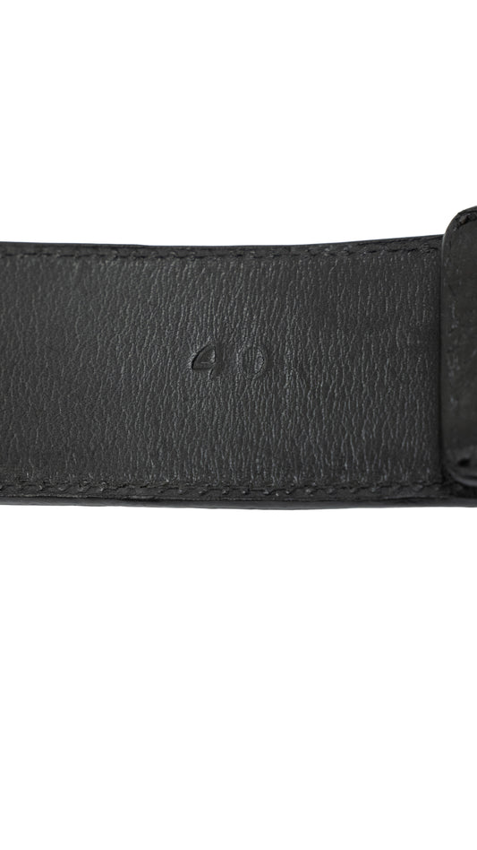 Black Cemetery Red Cross Patch Leather Strap