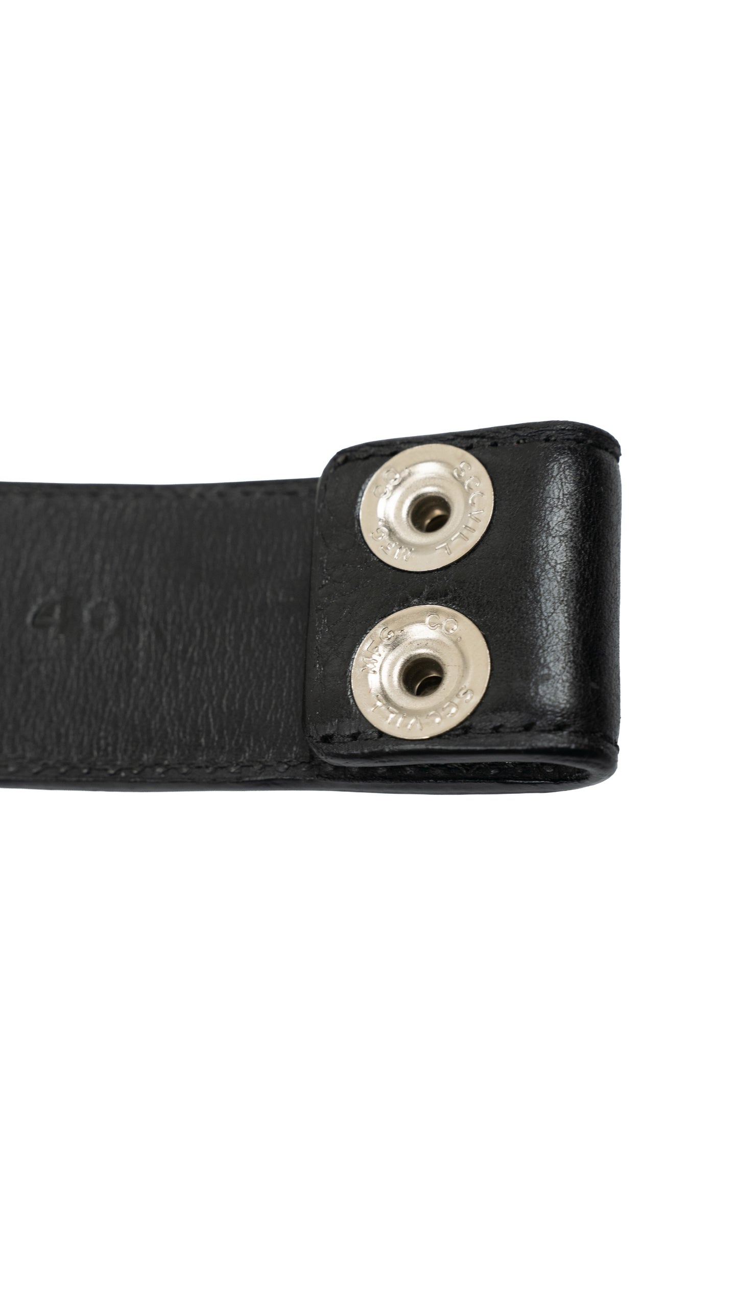 Black Cemetery Red Cross Patch Leather Strap