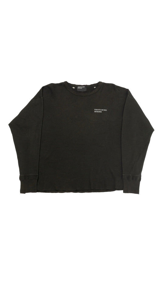 Black Classic Logo Distressed Thermal