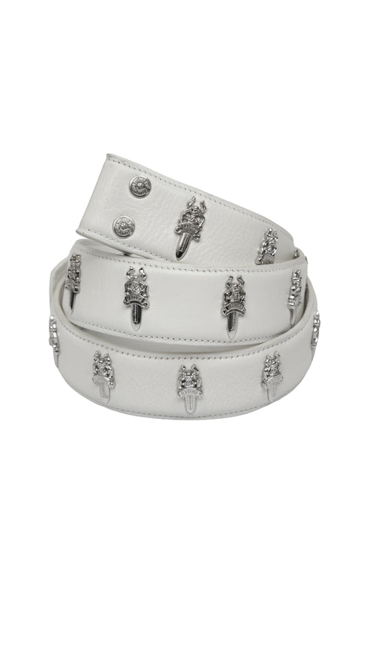 Dagger Loaded White Belt Strap