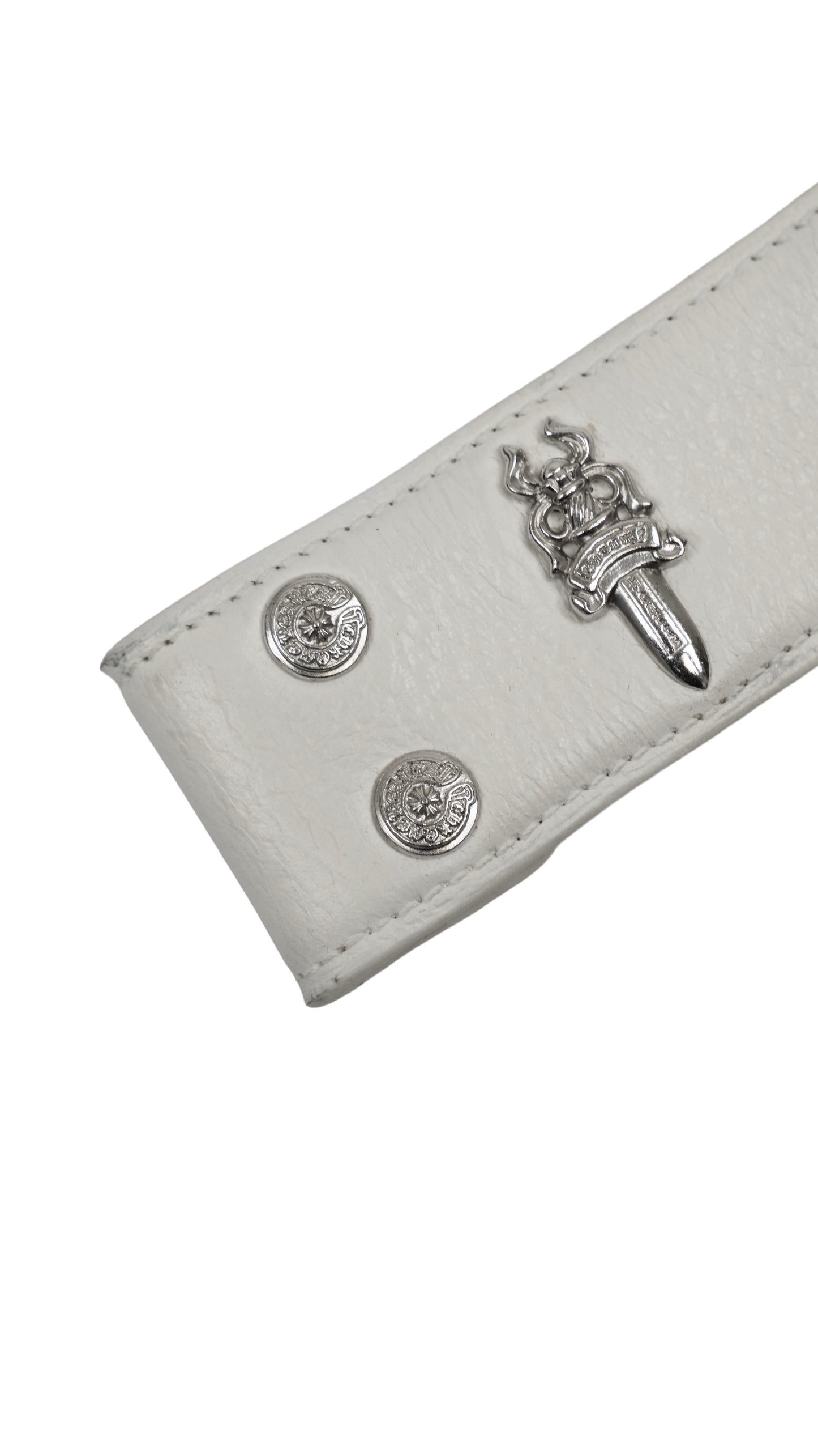 Dagger Loaded White Belt Strap