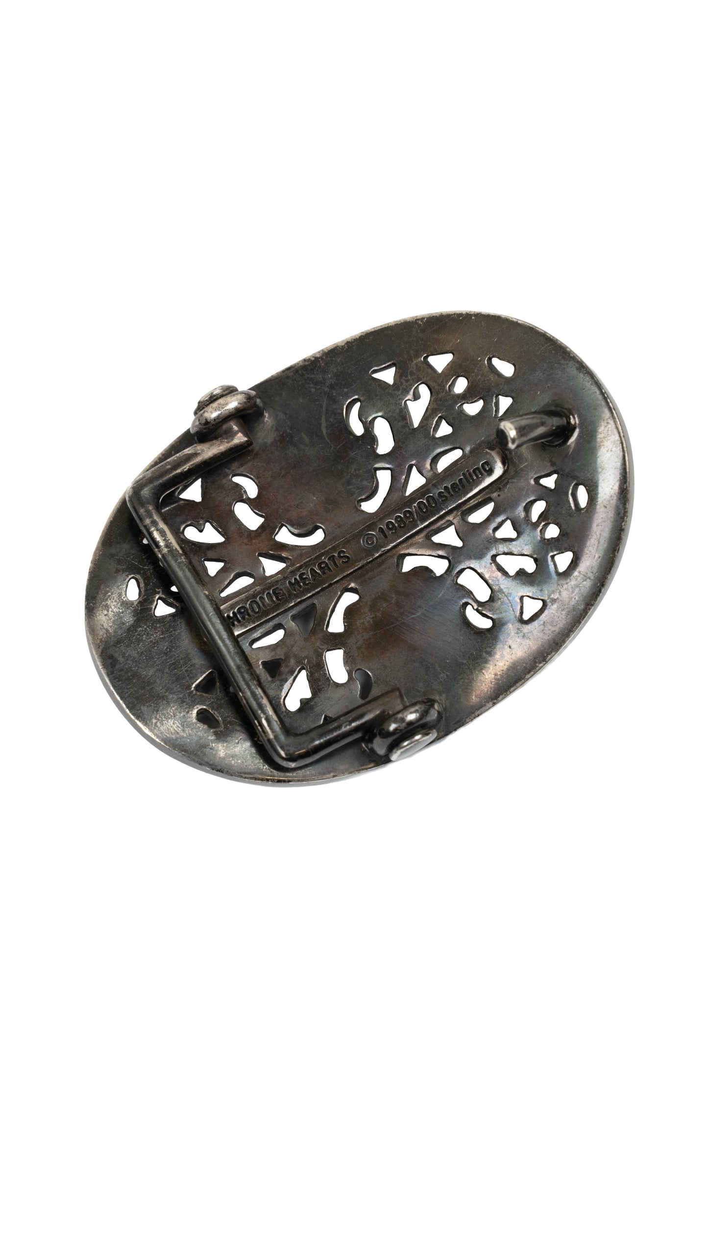Black Rhodium Oval Belt Buckle
