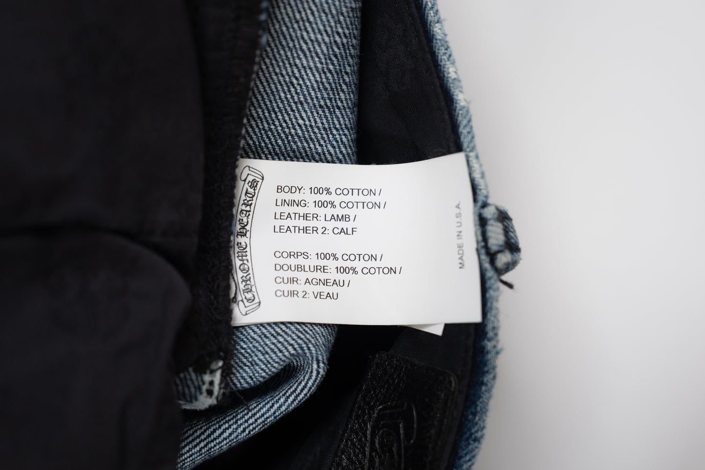 Indigo Denim Jeans Black White & Brown Patches