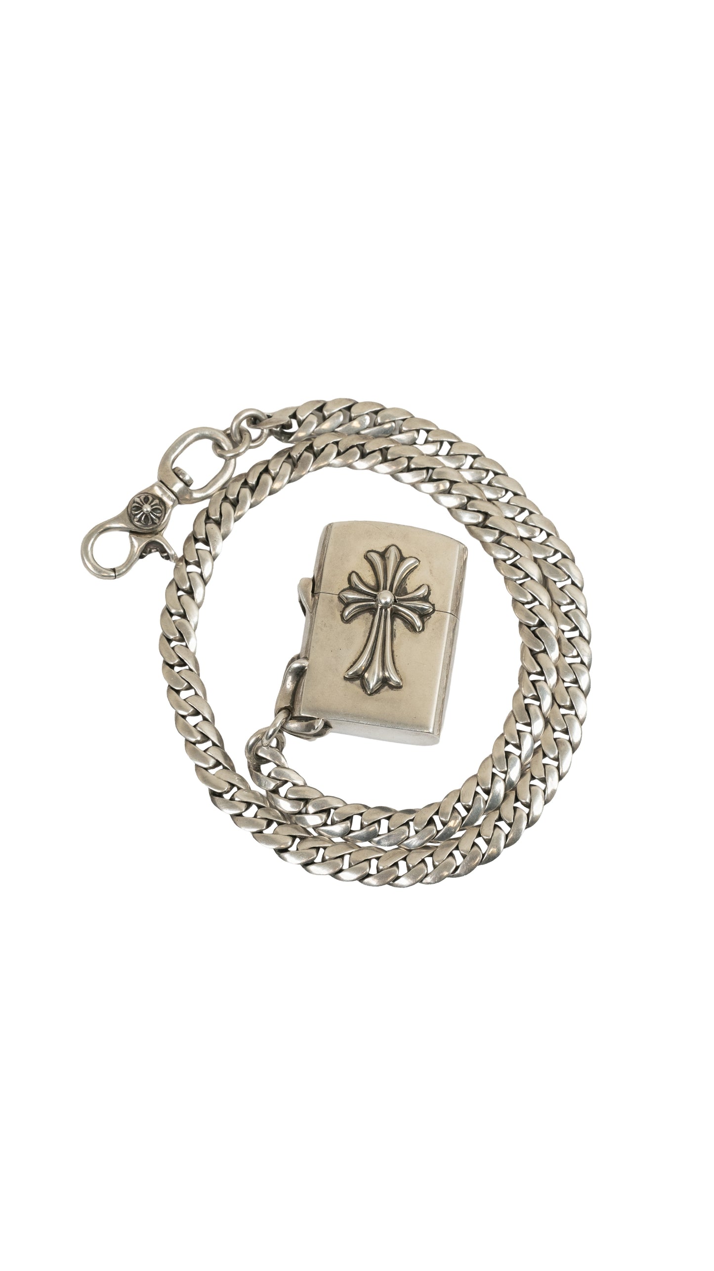 Cuban Link Zippo Cross Lighter Wallet Chain