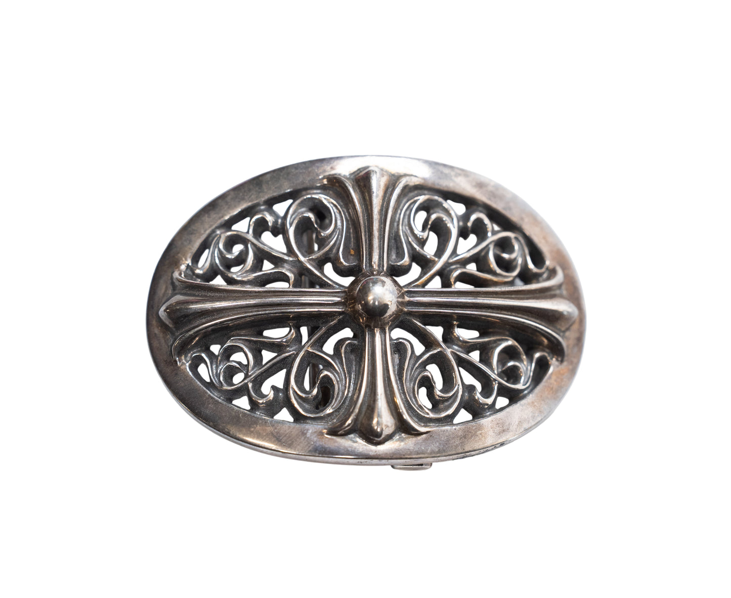 Silver Oval Belt Buckle
