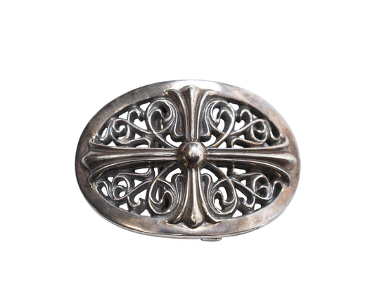 Silver Oval Belt Buckle