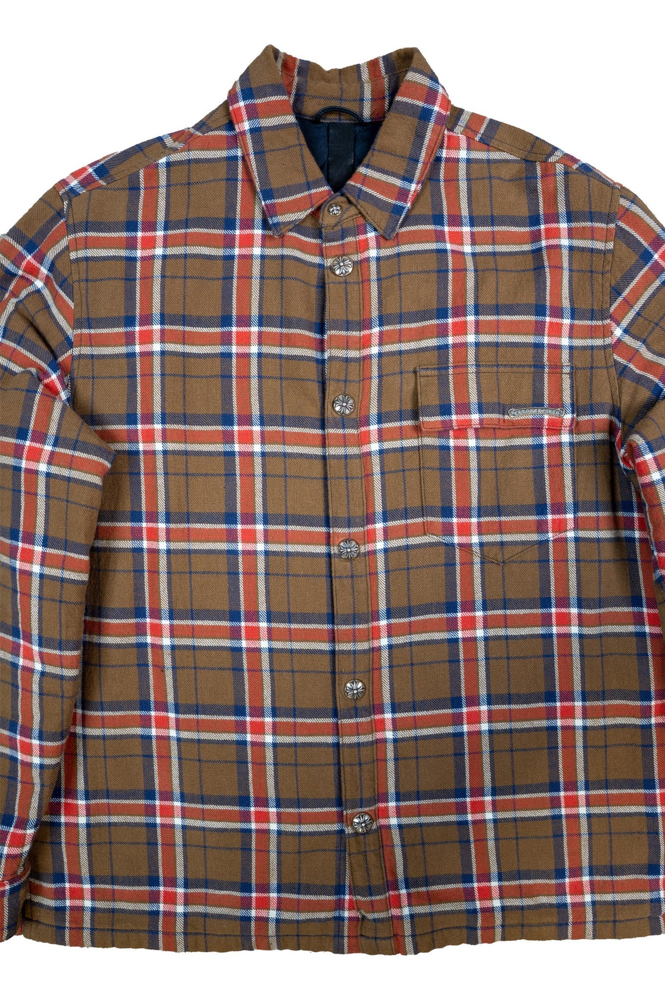 Red & White Fleur Padded Flannel