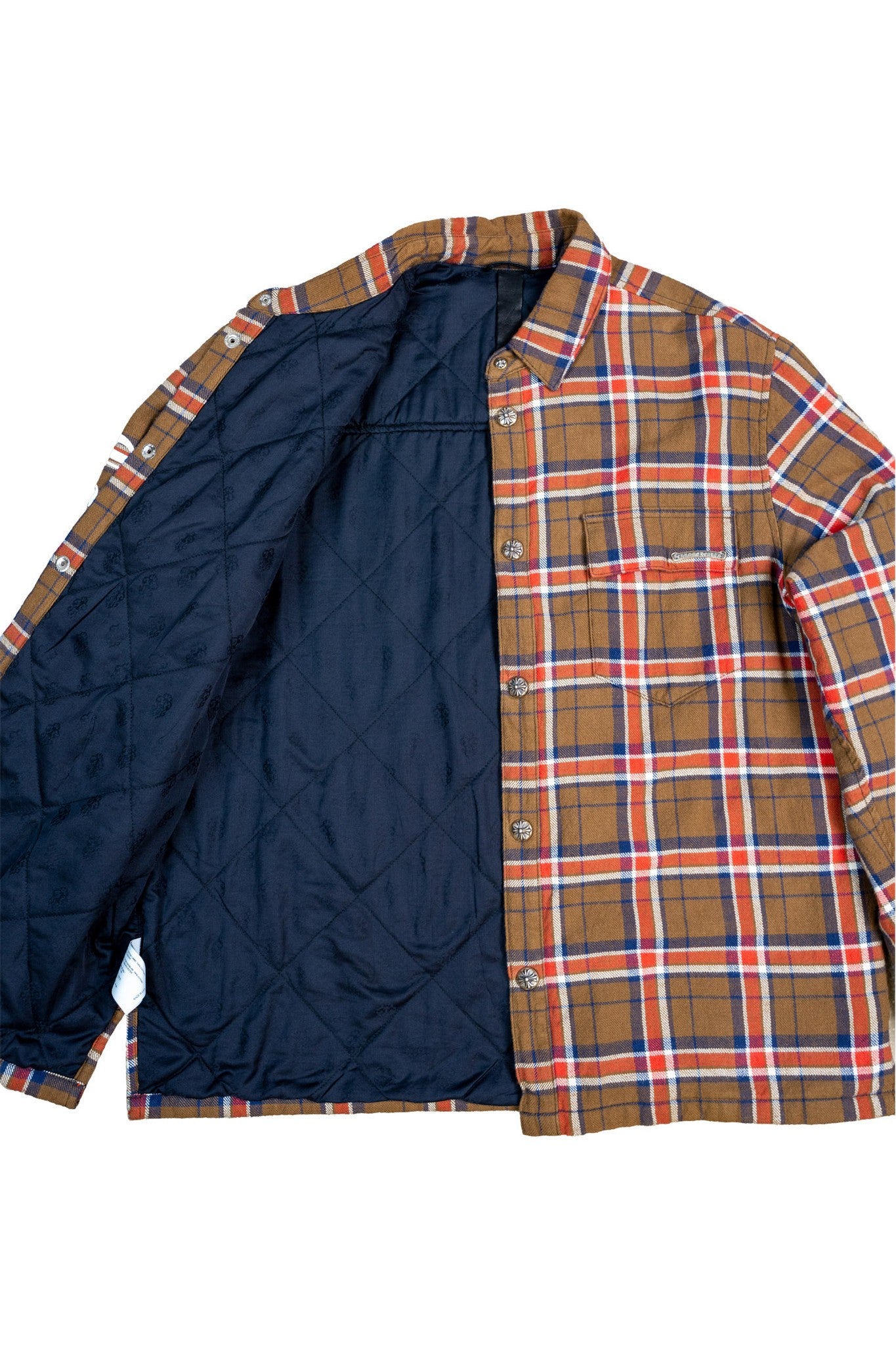 Red & White Fleur Padded Flannel