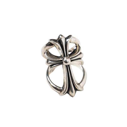 Silver Infinity Cross Ring
