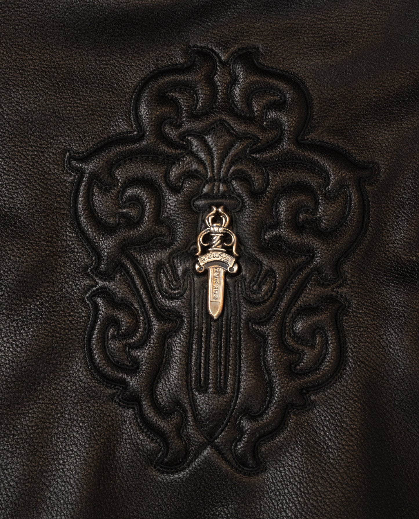 Black Silver Dagger Leather Jacket