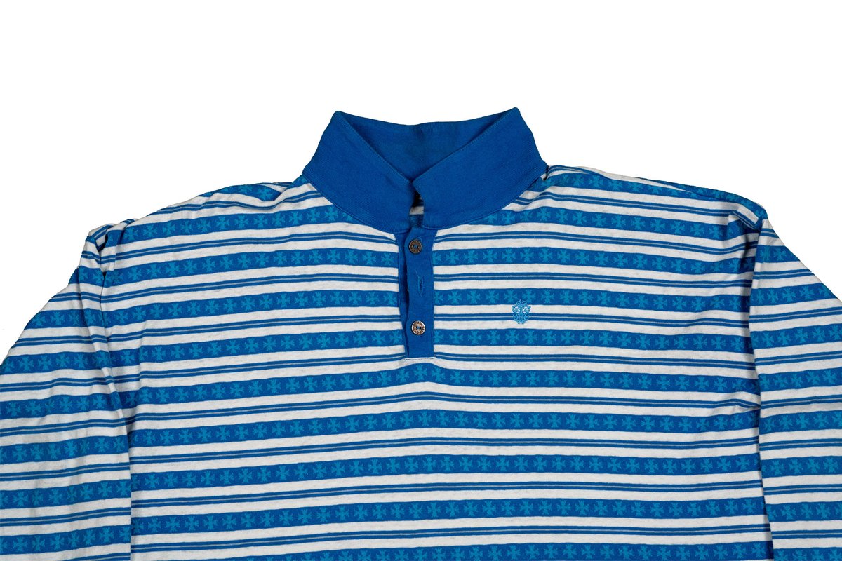 Blue Script Logo Long Sleeve Polo
