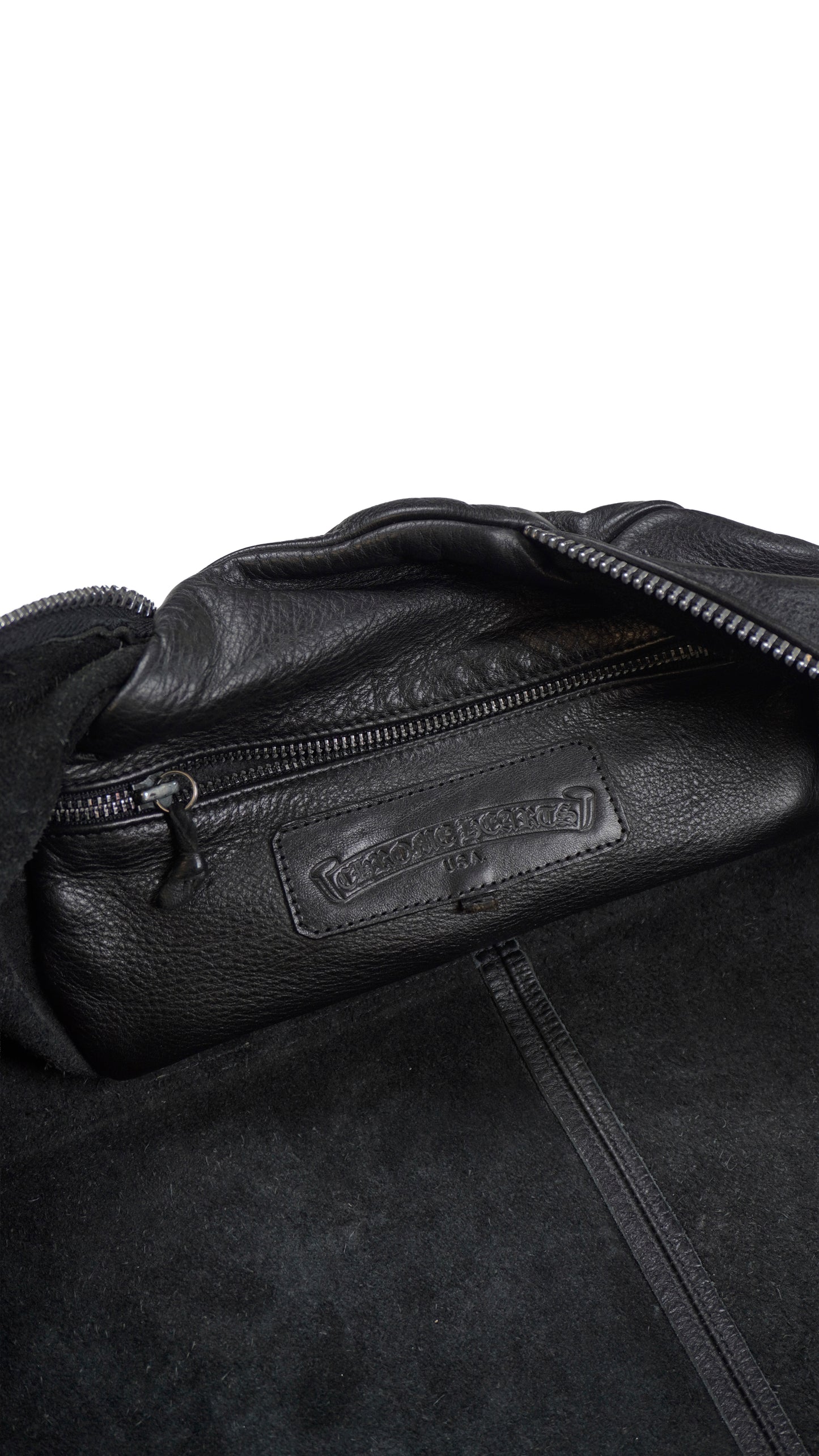 Double Zipper Leather Duffle Bag