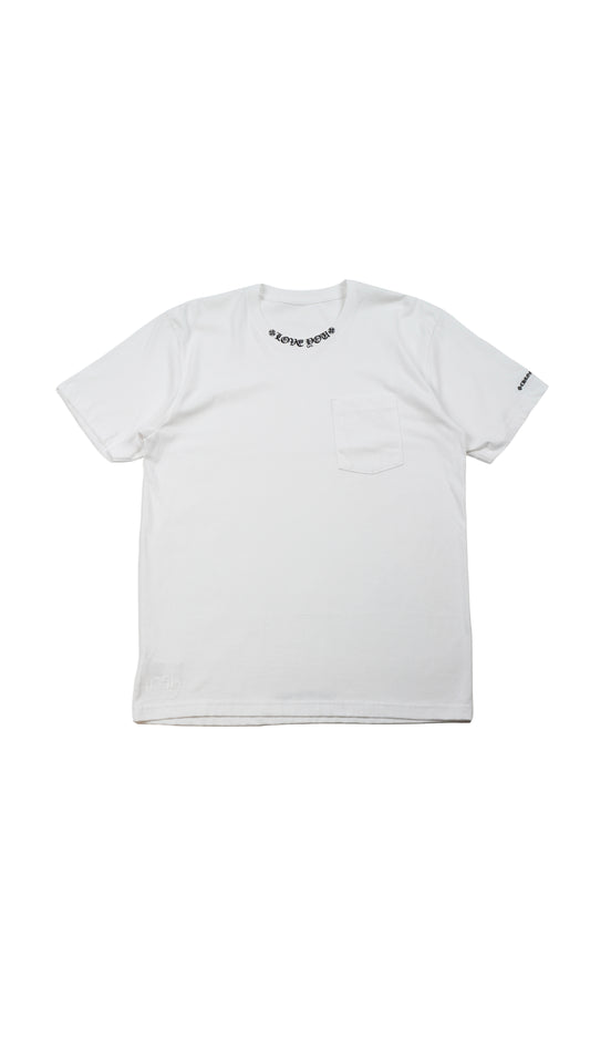 LOVE YOU Neck Script Logo T-Shirt 'White'