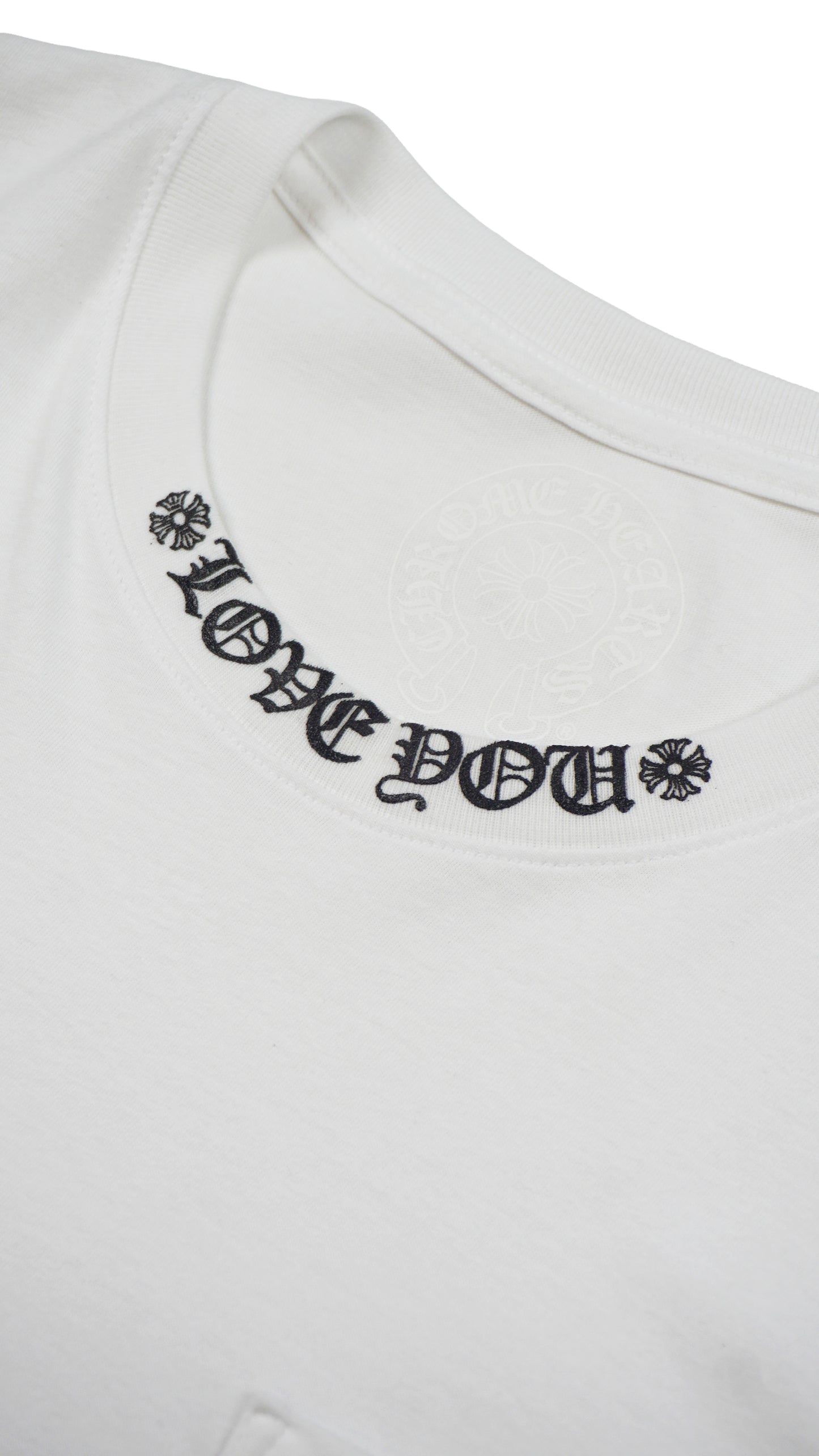 LOVE YOU Neck Script Logo T-Shirt 'White'