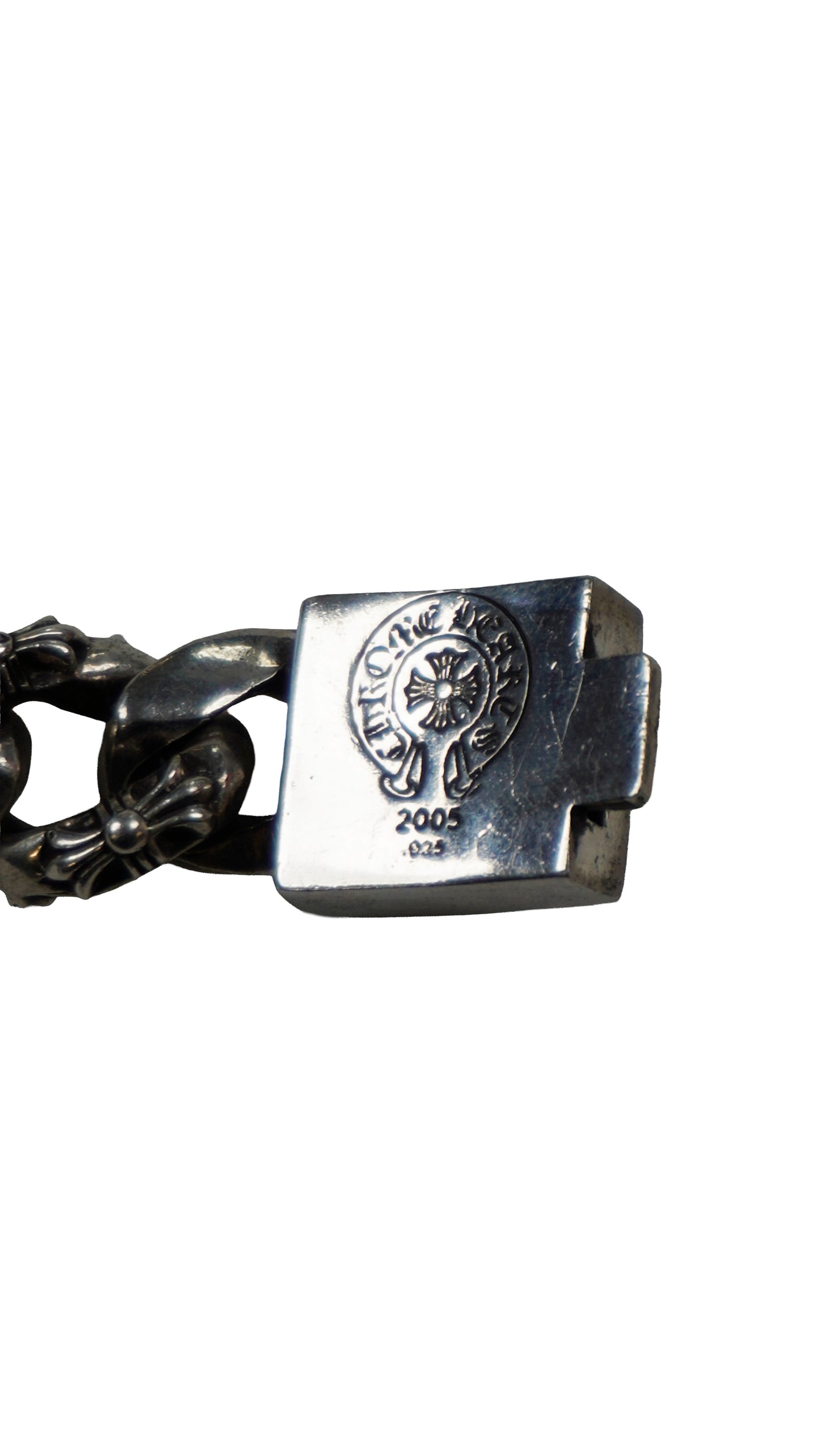 Silver Plus Cross Cuban Link Box ID Bracelet