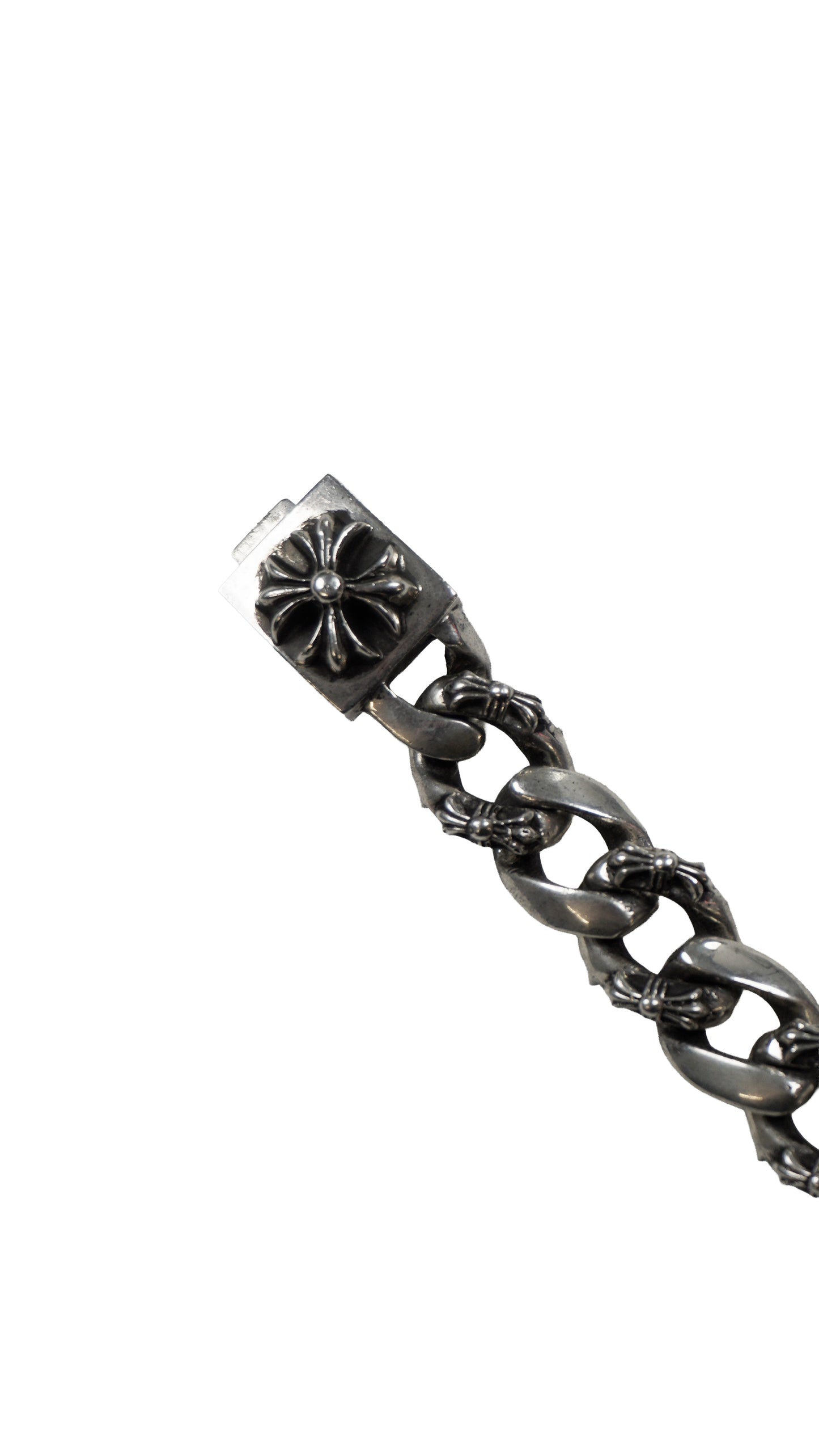 Silver Plus Cross Cuban Link Box ID Bracelet