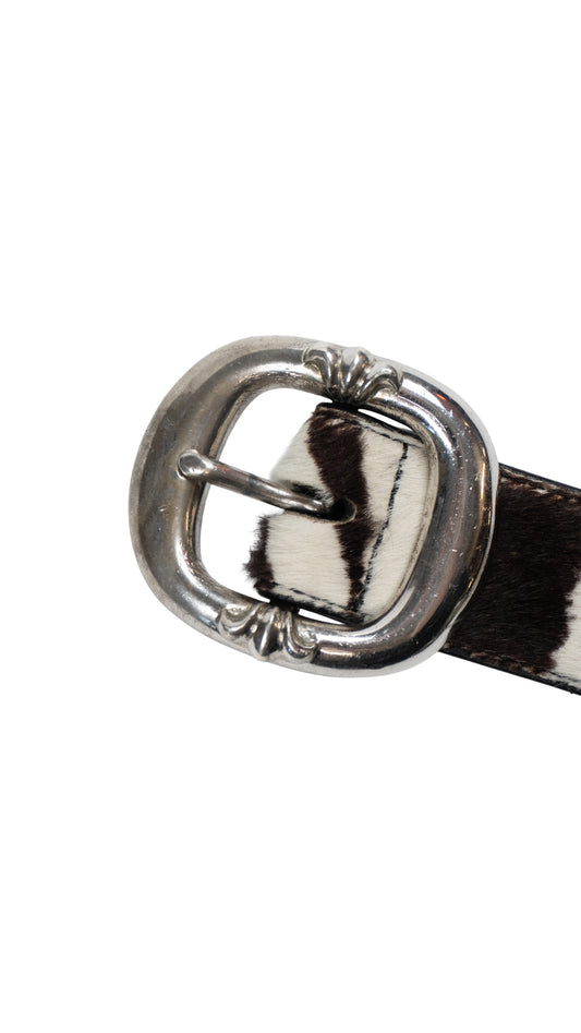 Brown Zebra Hair Gunslinger Belt