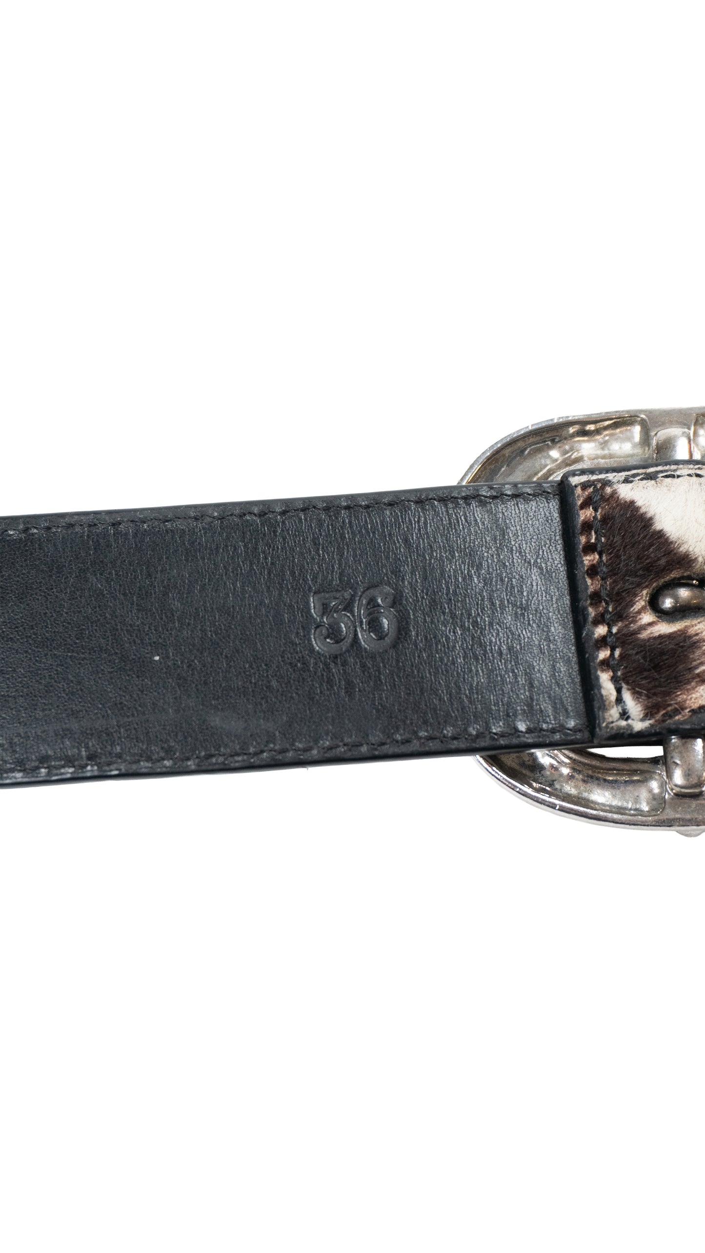 Brown Zebra Hair Gunslinger Belt