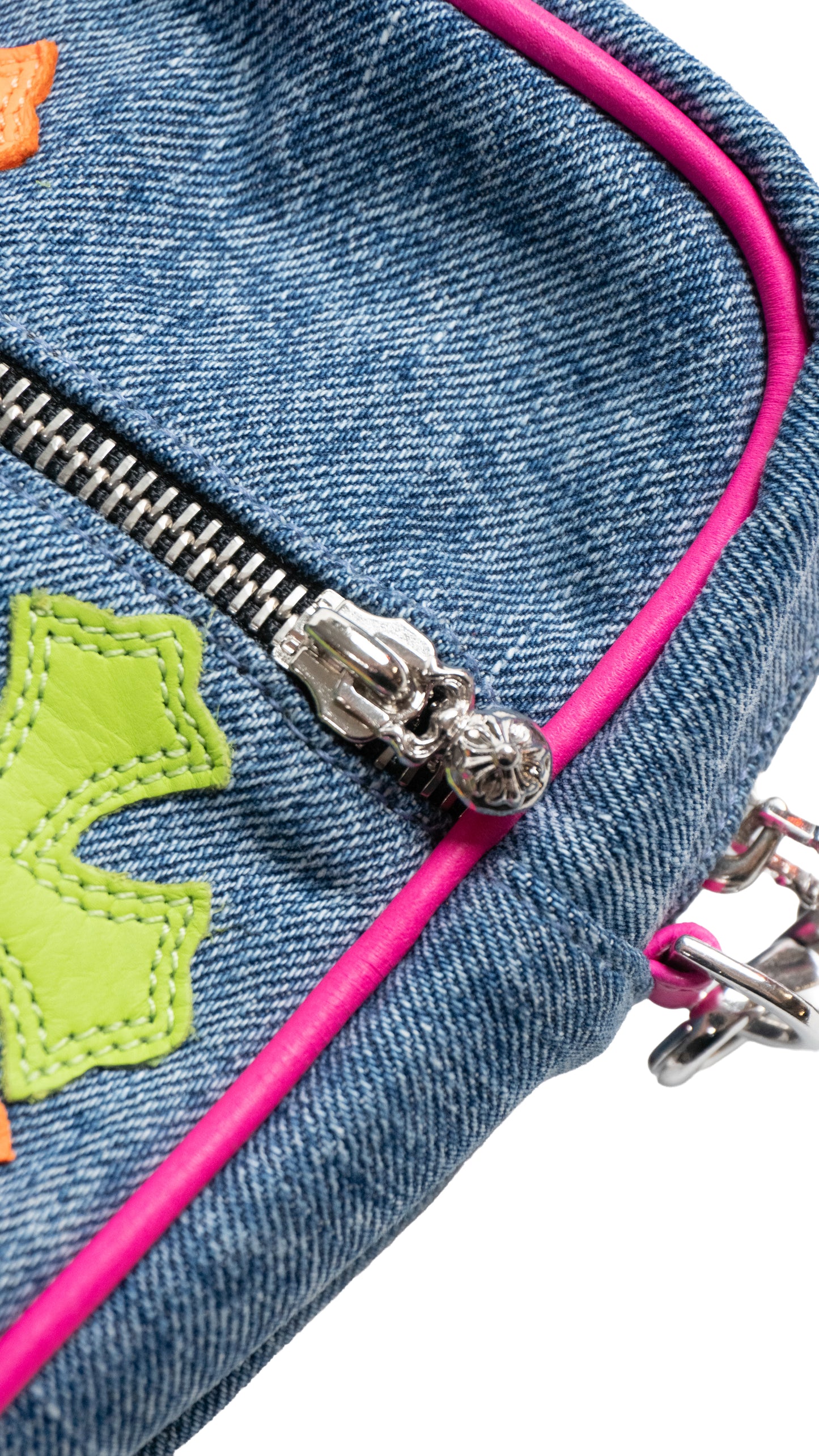 Miami Art Basel Multi-Color Cross Patch Denim Taka Bag