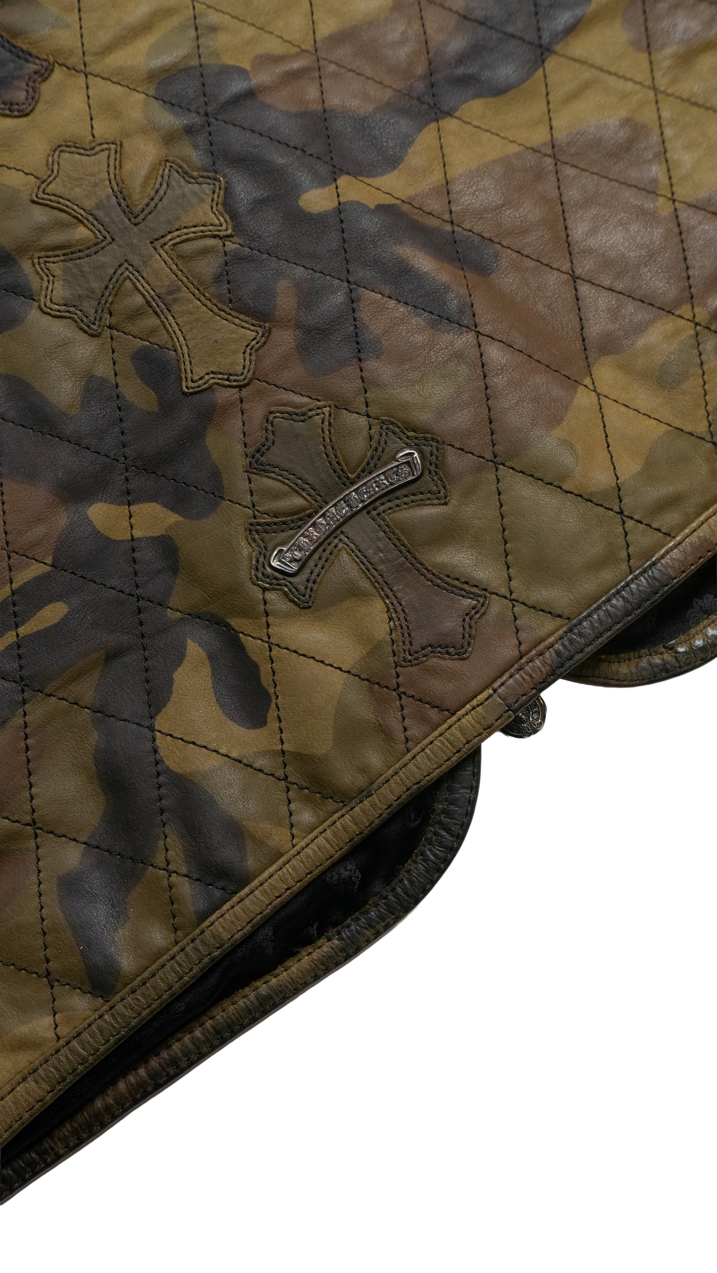 Camo Leather Spine Vest