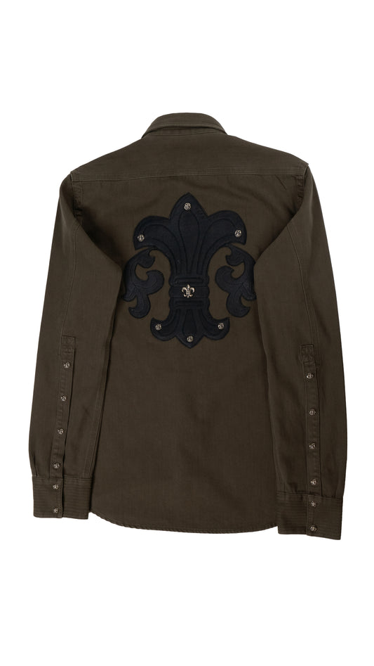 Work Dog With Leather Fleur Patch Jacket