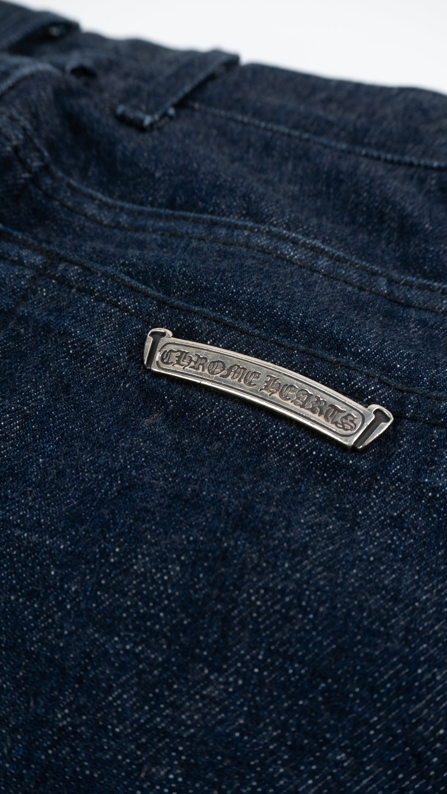 Dark Blue Wash White Patch Jeans