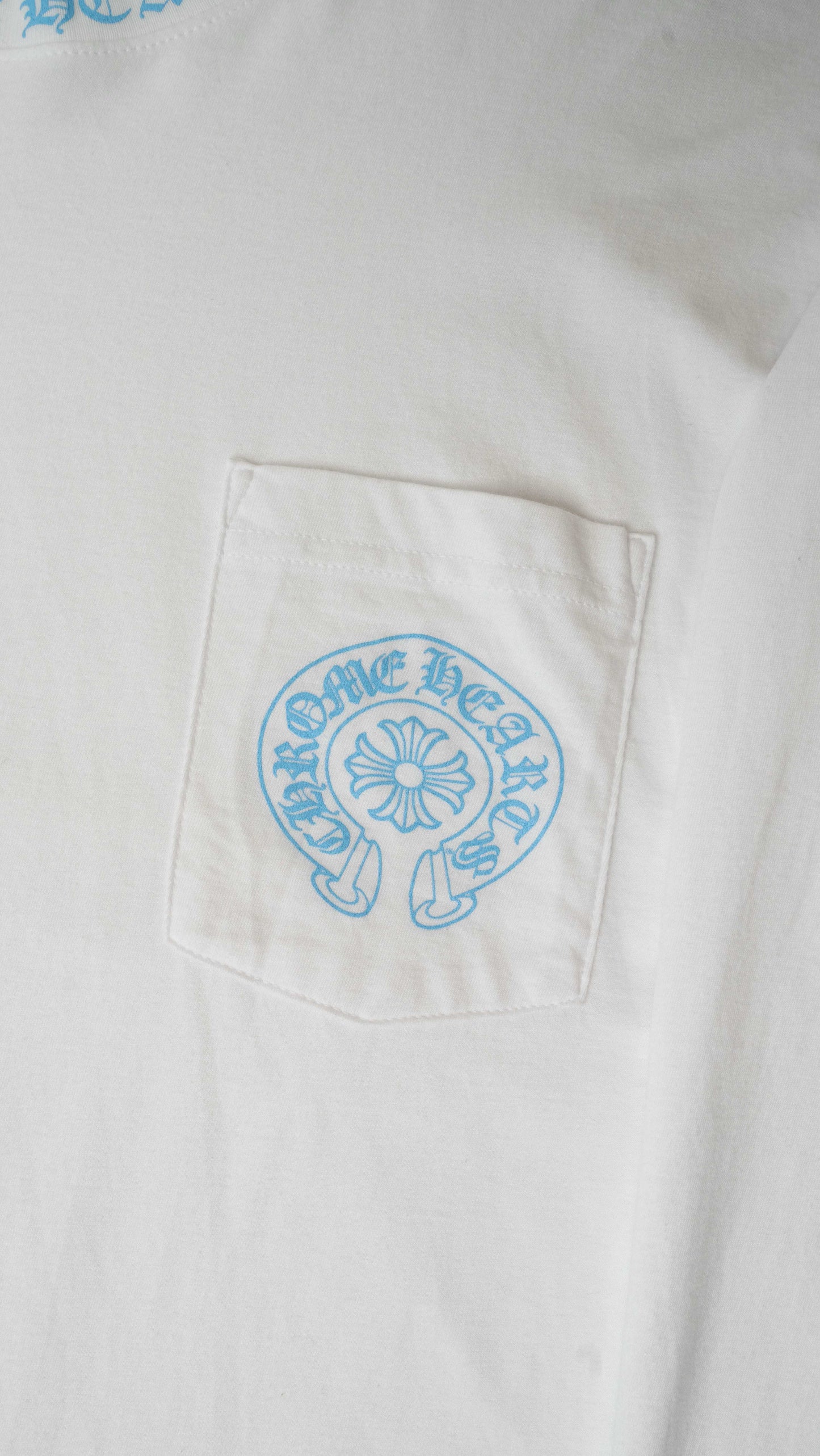 St Barth Neck Logo Long Sleeve 'White/Baby Blue'
