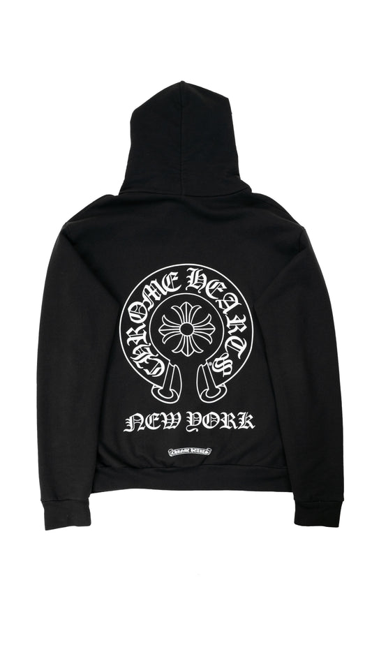New York Horseshoe Zip Up Hoodie 'Black'